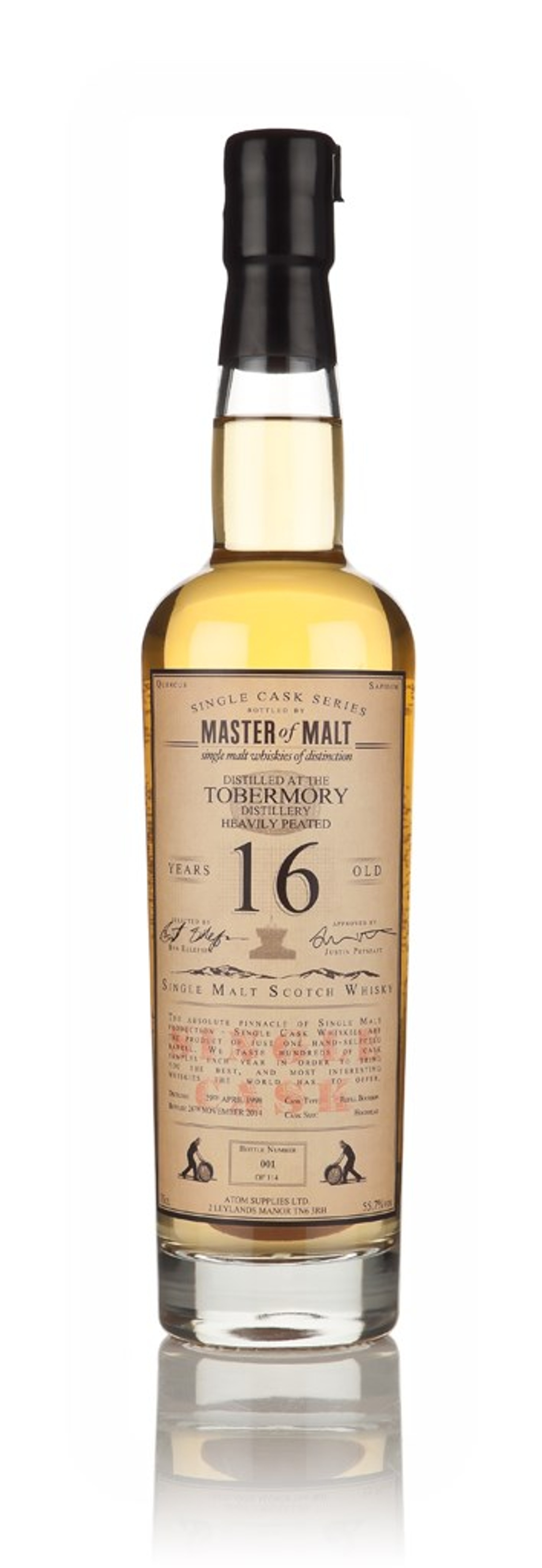 Tobermory Heavily Peated 16 Year Old 1998 - Single Cask (Master of Malt) 70cl