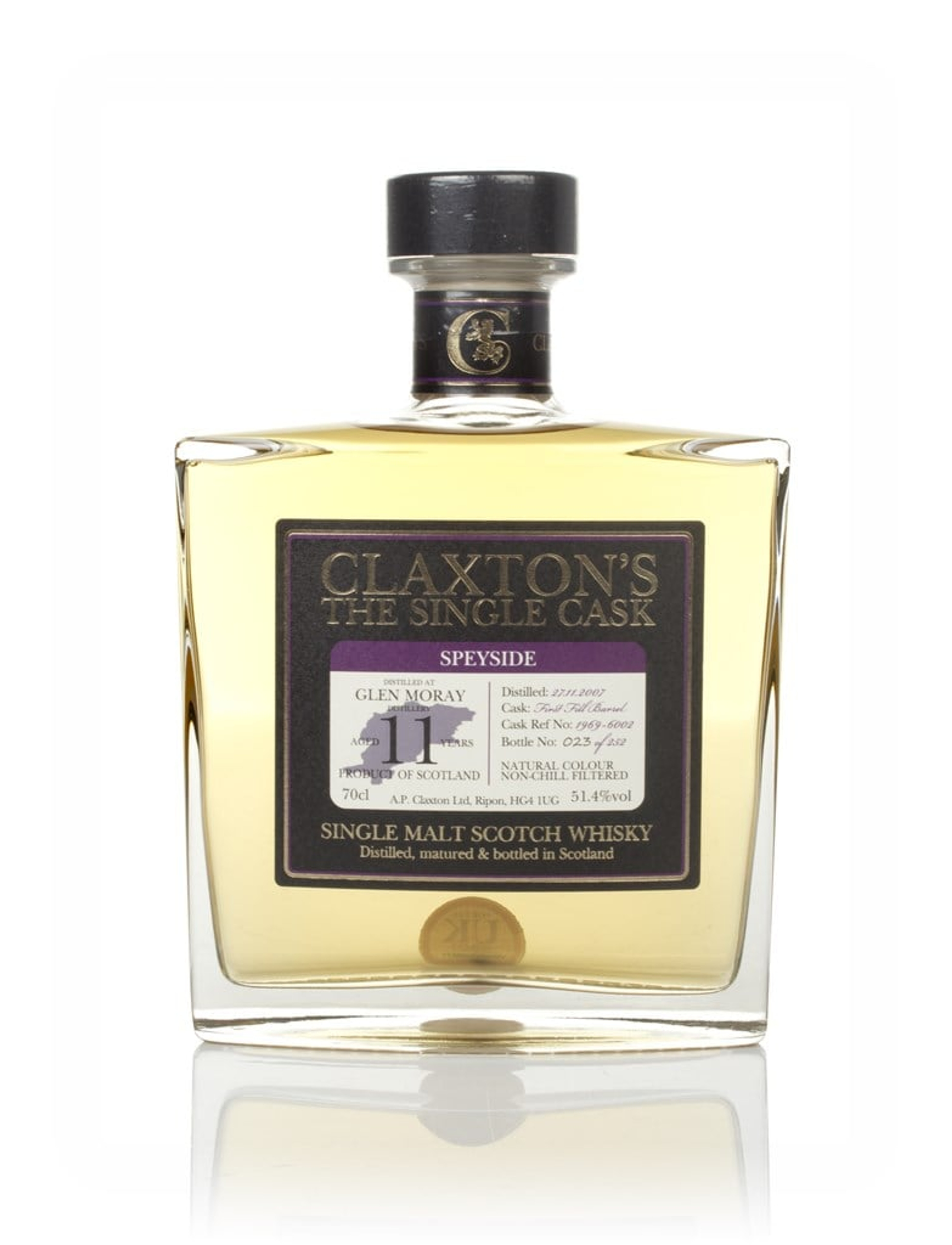Glen Moray 11 Year Old 2007 - Claxton's 70cl