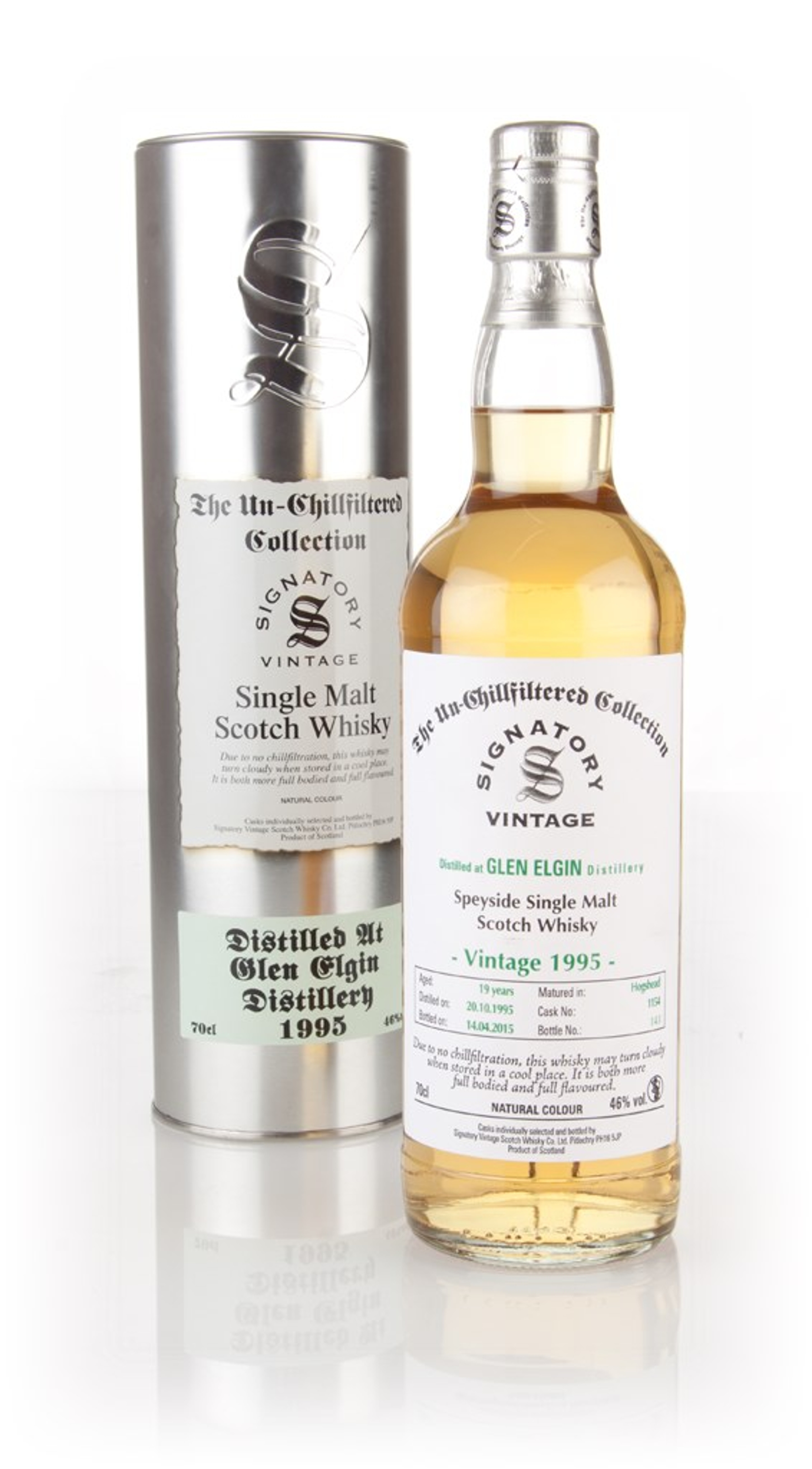 Glen Elgin 19 Year Old 1995 (cask 1154) - Un-Chillfiltered (Signatory) 70cl