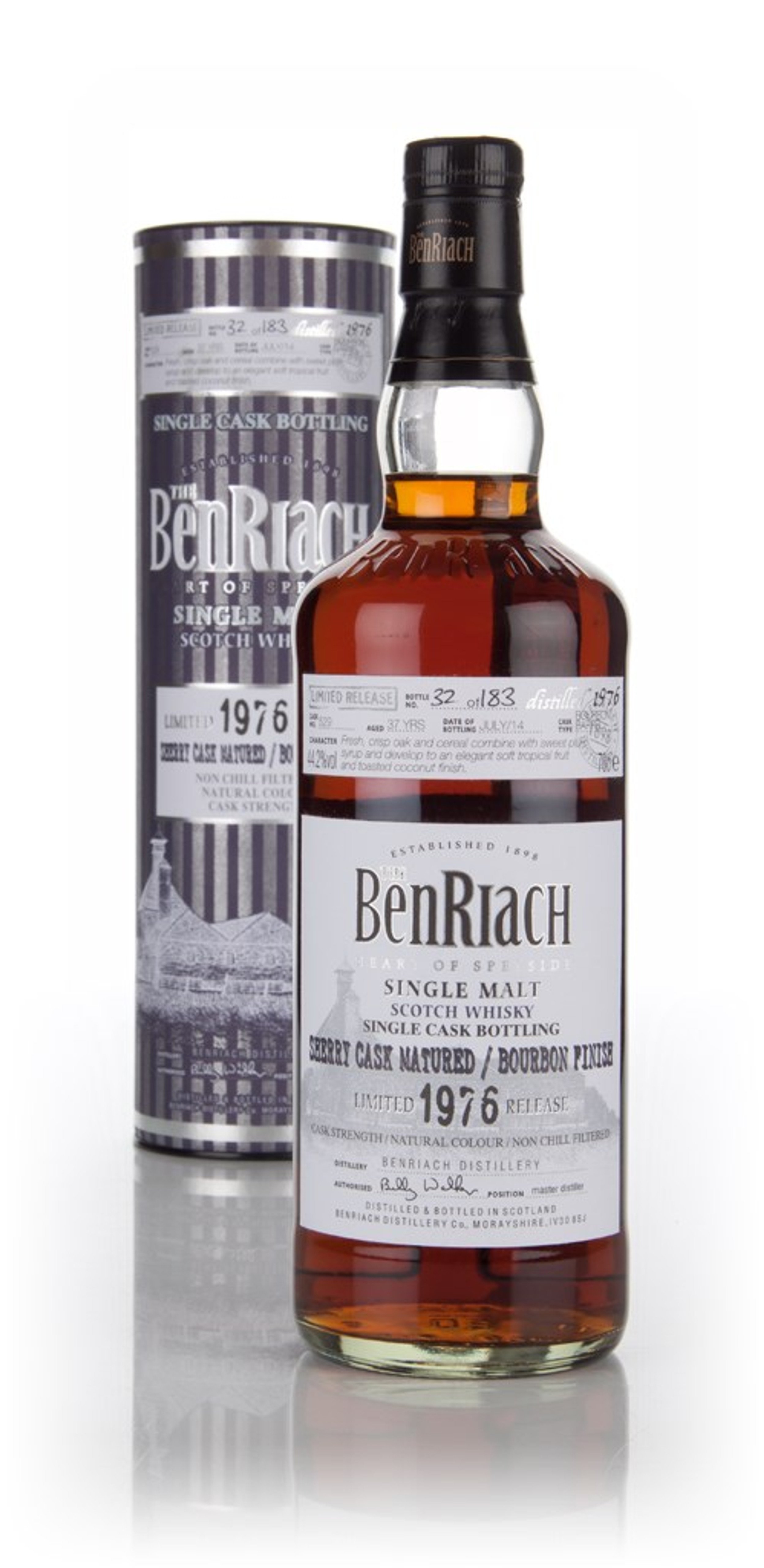 BenRiach 37 Year Old 1976 (cask 529) Bourbon Cask Finish 70cl