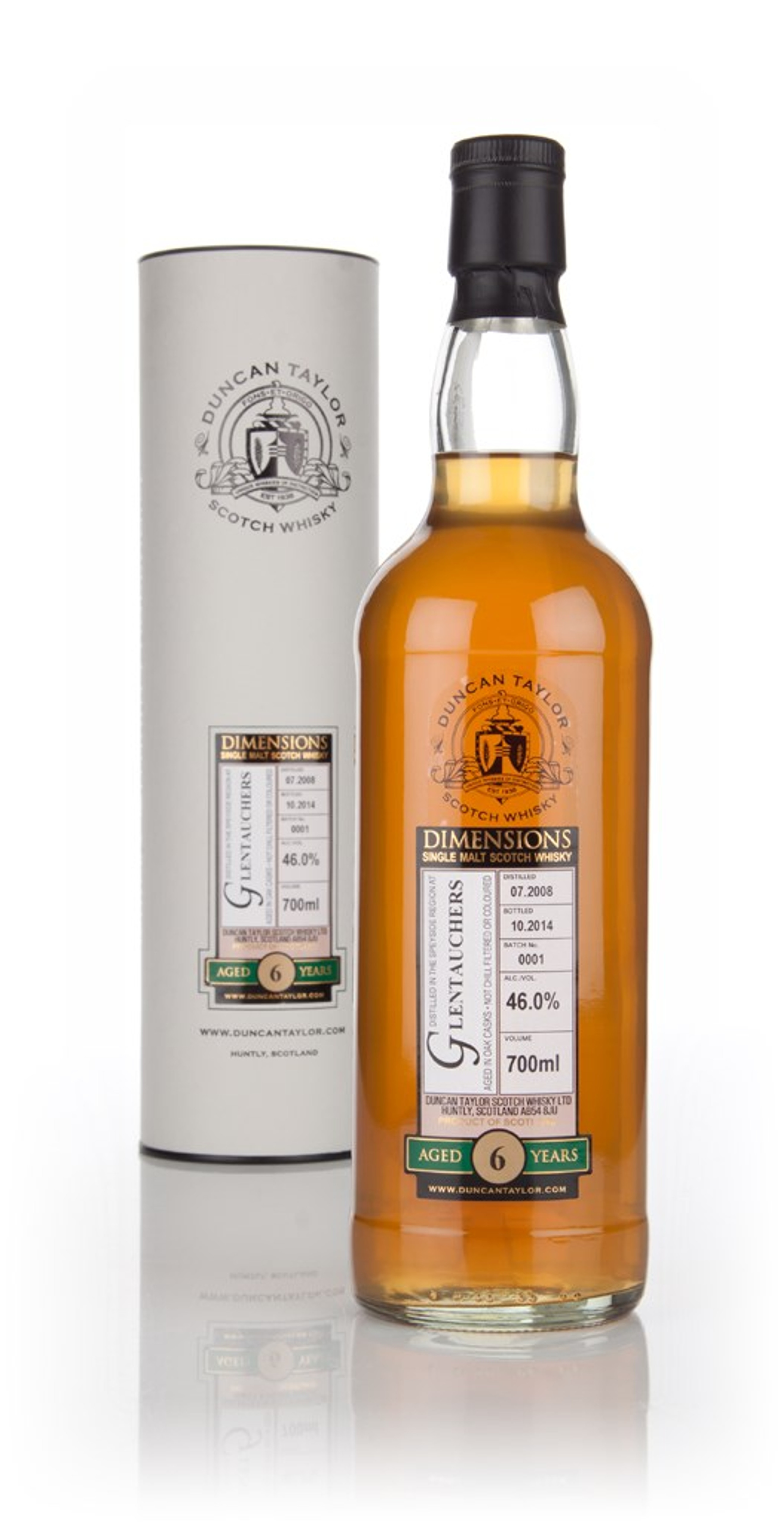 Glentauchers 6 Years Old 2008 - Dimensions (Duncan Taylor) 70cl