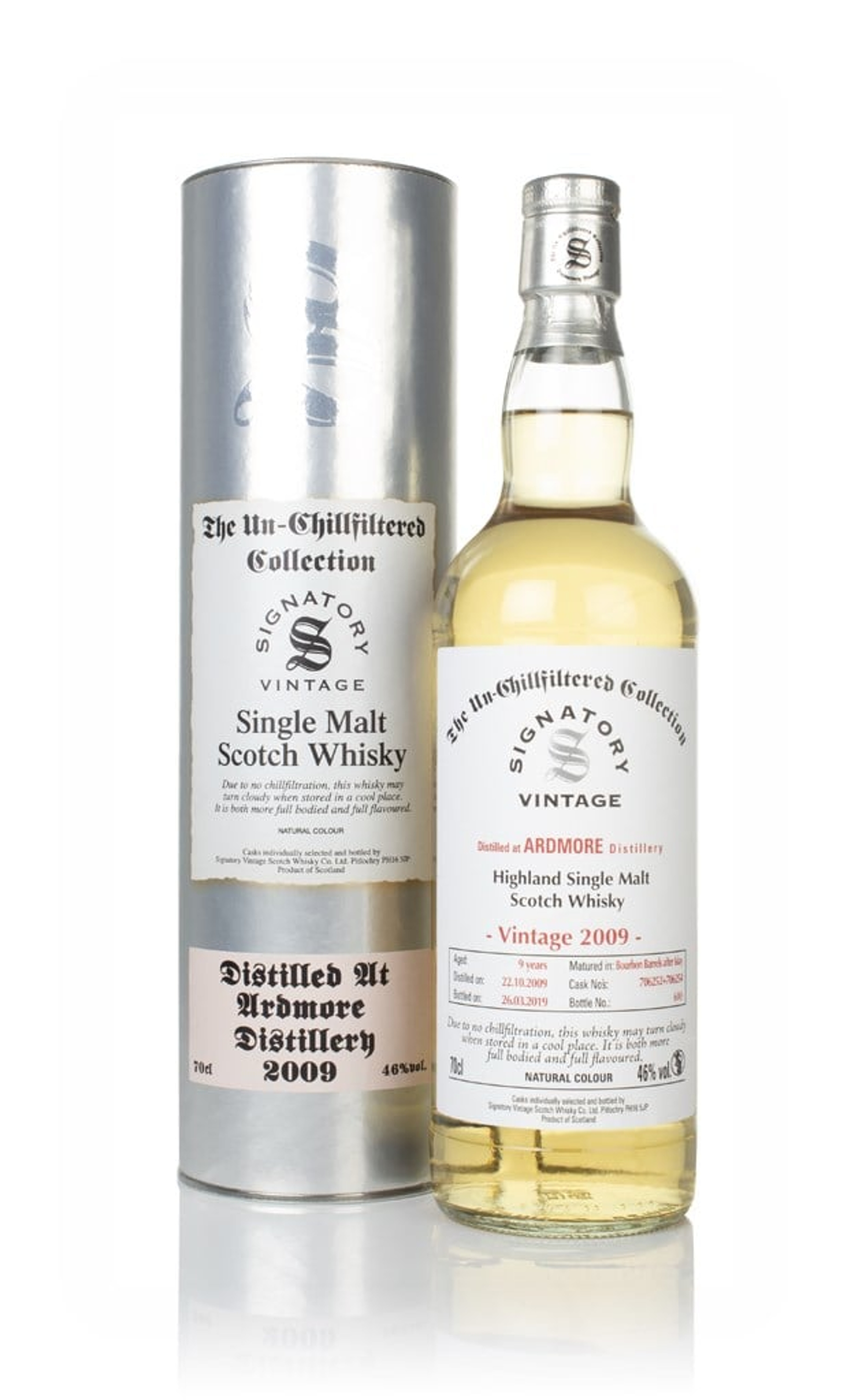 Ardmore 9 Year Old 2009 (casks 706252 & 706254) - Un-Chillfiltered Collection (Signatory) 70cl