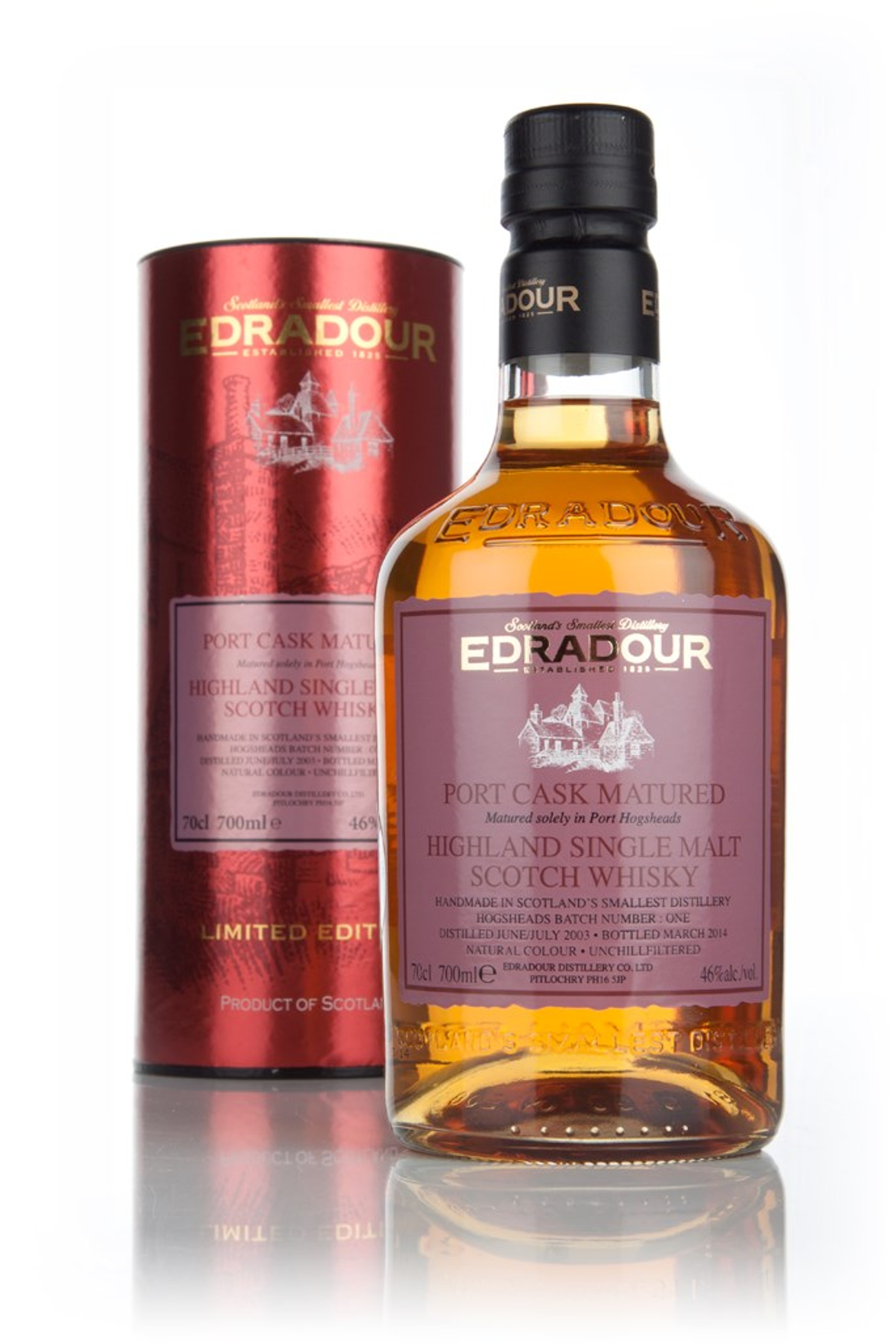 Edradour 10 Year Old 2003 Port Cask Matured - Batch 1 70cl