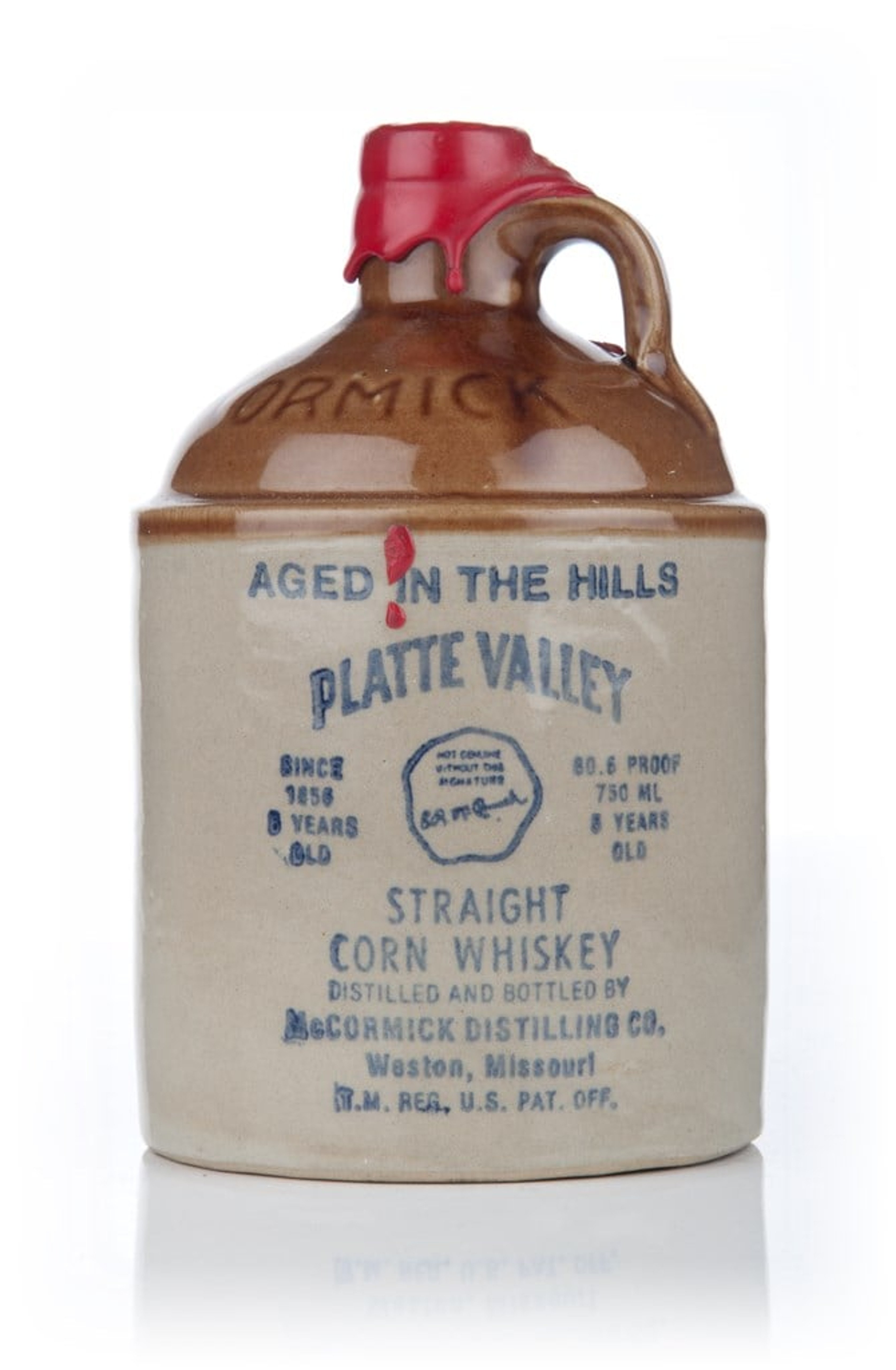 Platte Valley 5 Year Old Corn Whiskey - 1970s 75cl