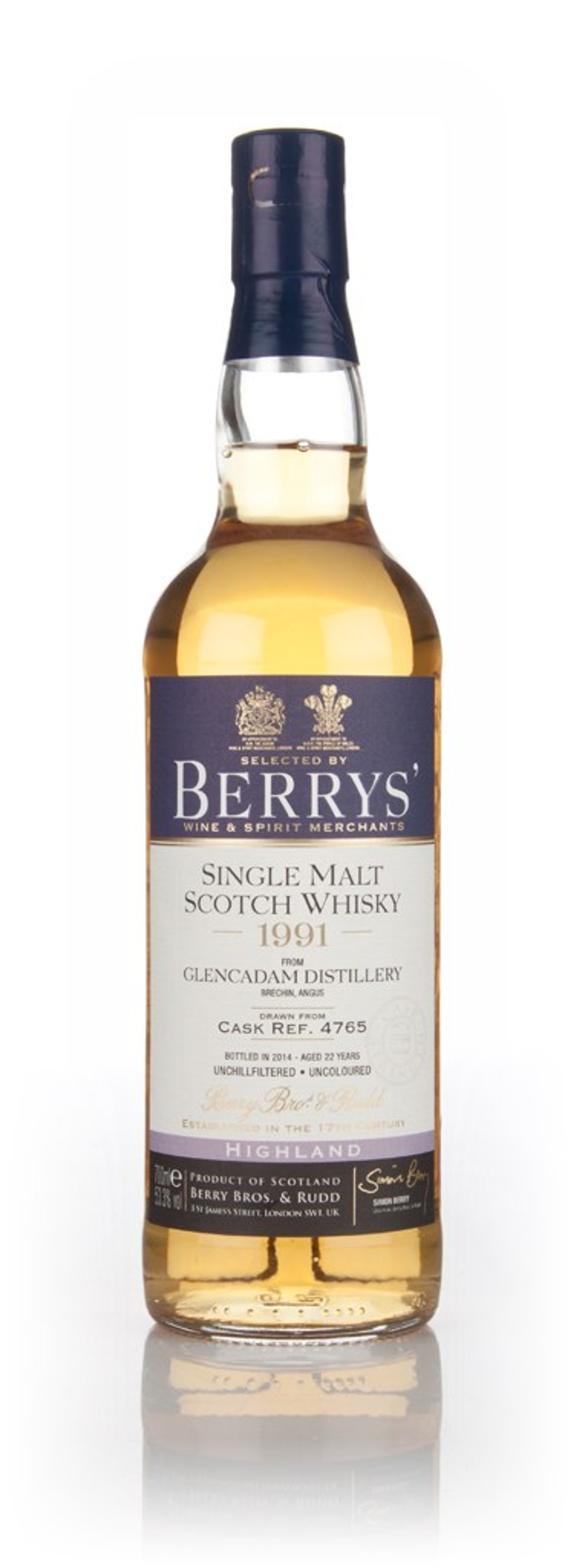 Glencadam 22 Year Old 1991 (cask 4765) (Berry Bros. & Rudd) 70cl