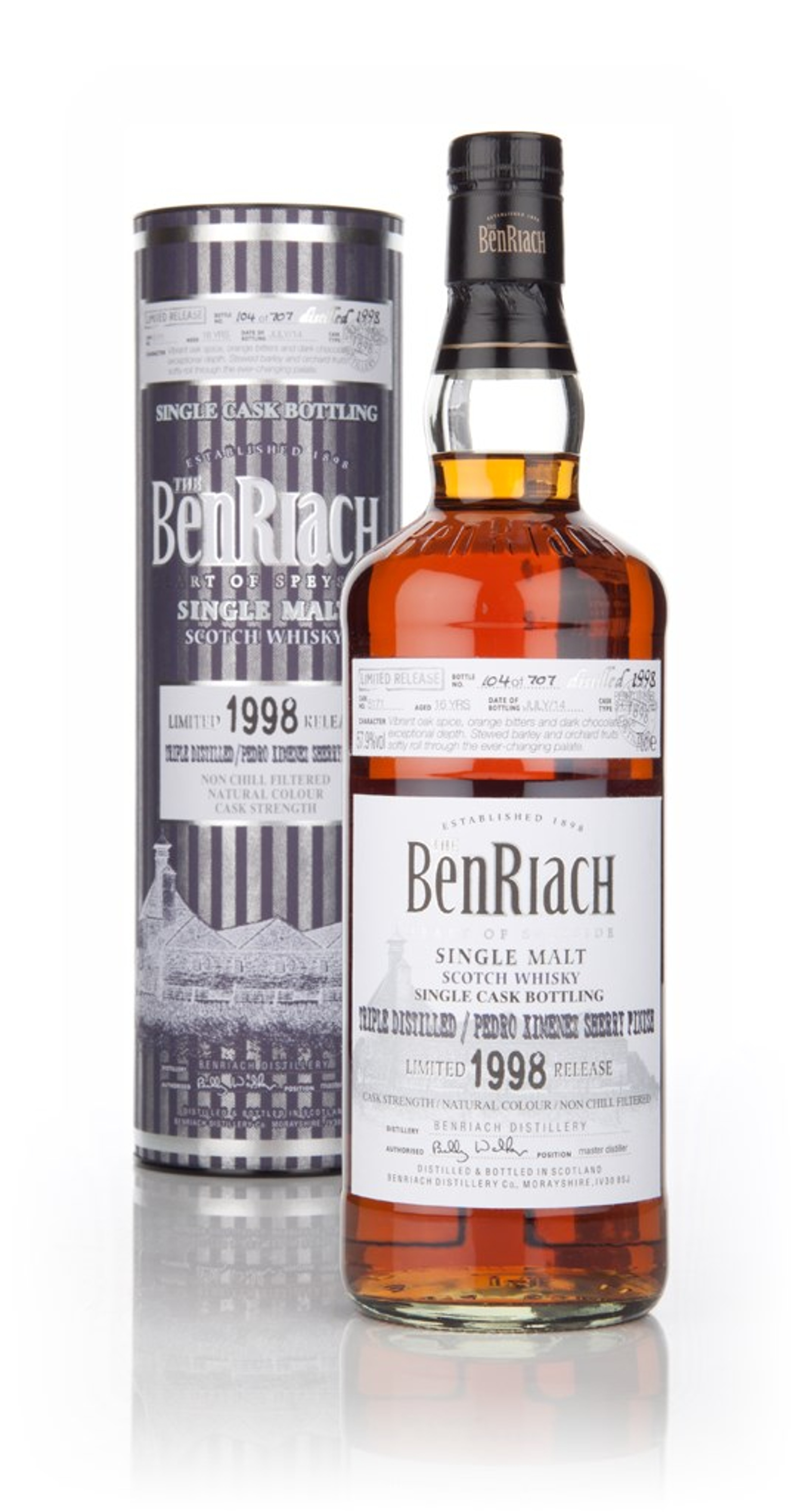 Benriach 16 Year Old 1998 (cask 5171) Triple Distilled, Pedro Ximenez Sherry Cask Finish 70cl
