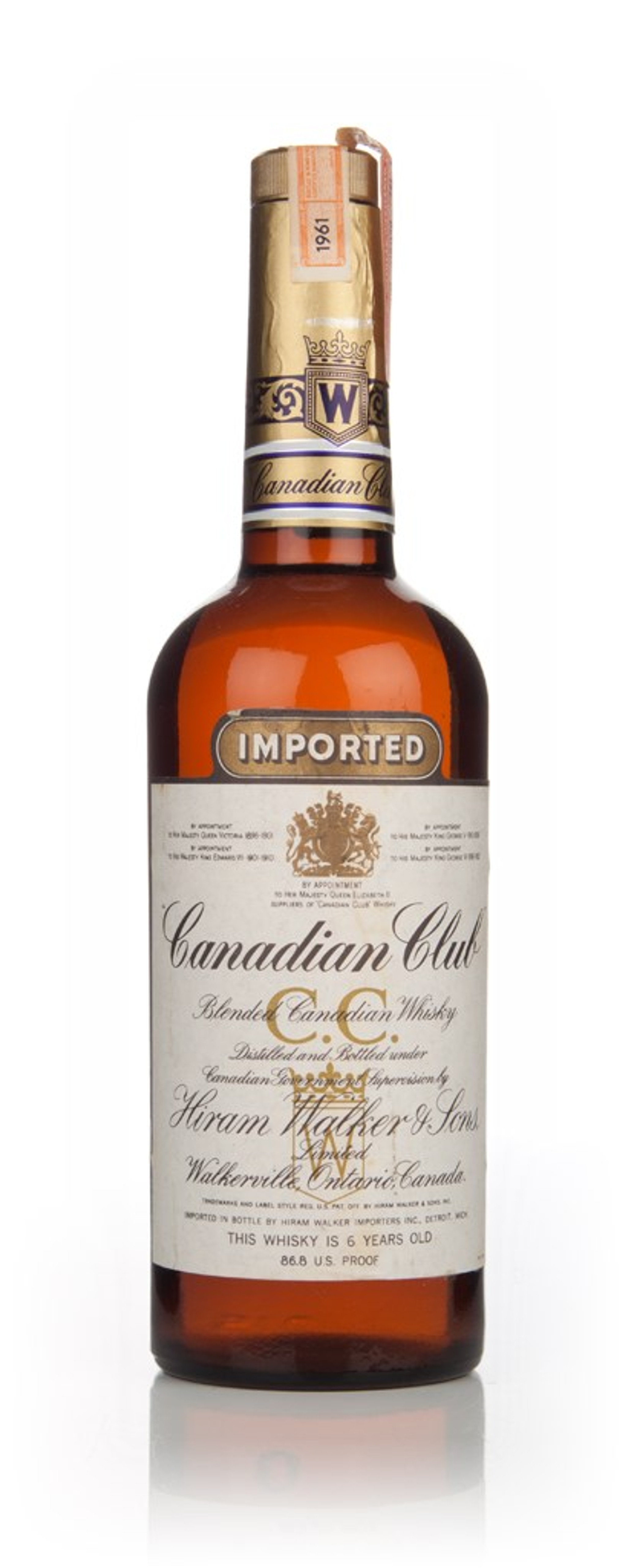 Canadian Club 6 Year Old Whisky - 1961 76cl