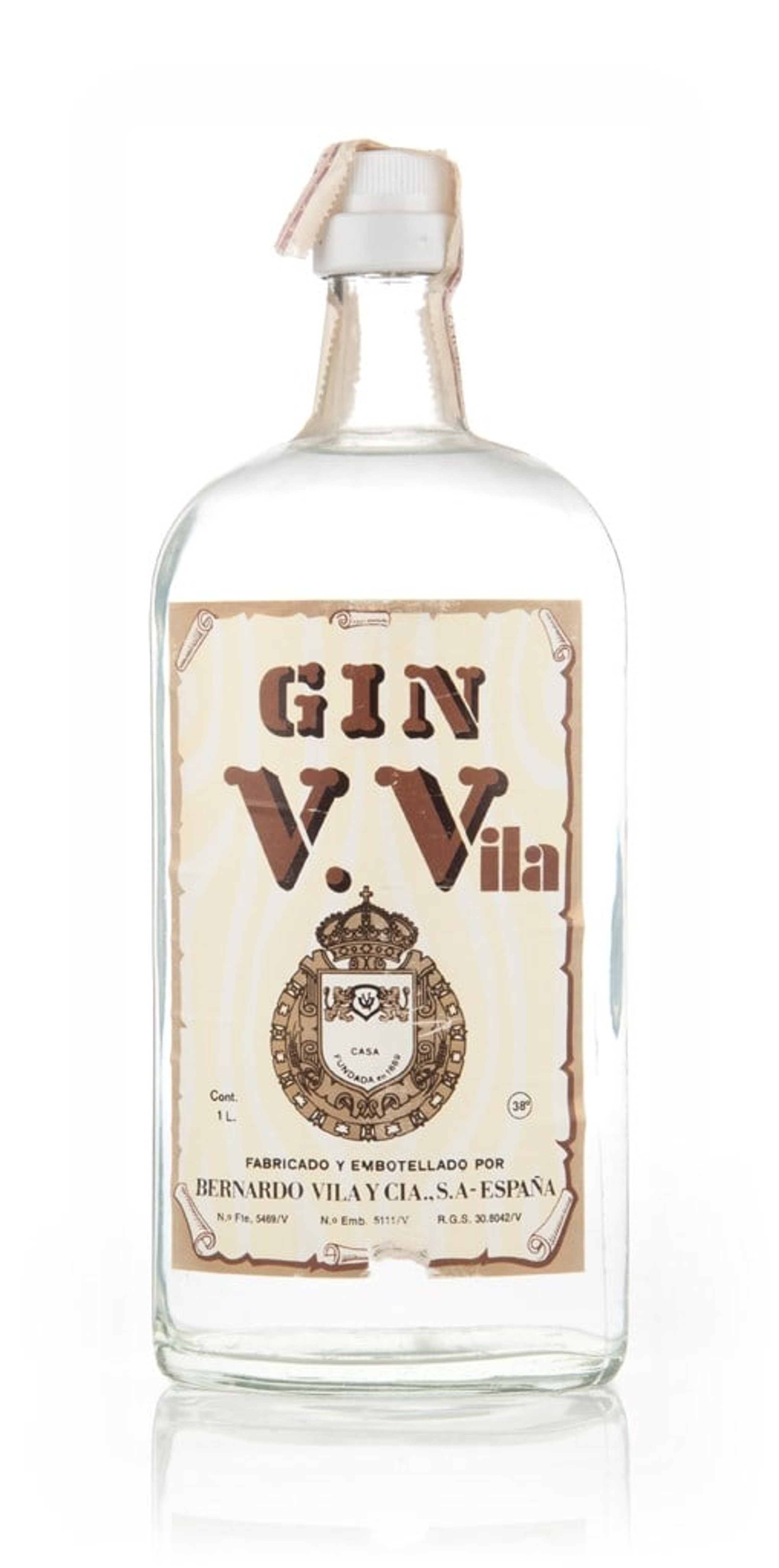 Bernardo Vila Gin V. Vila - 1970s 100cl