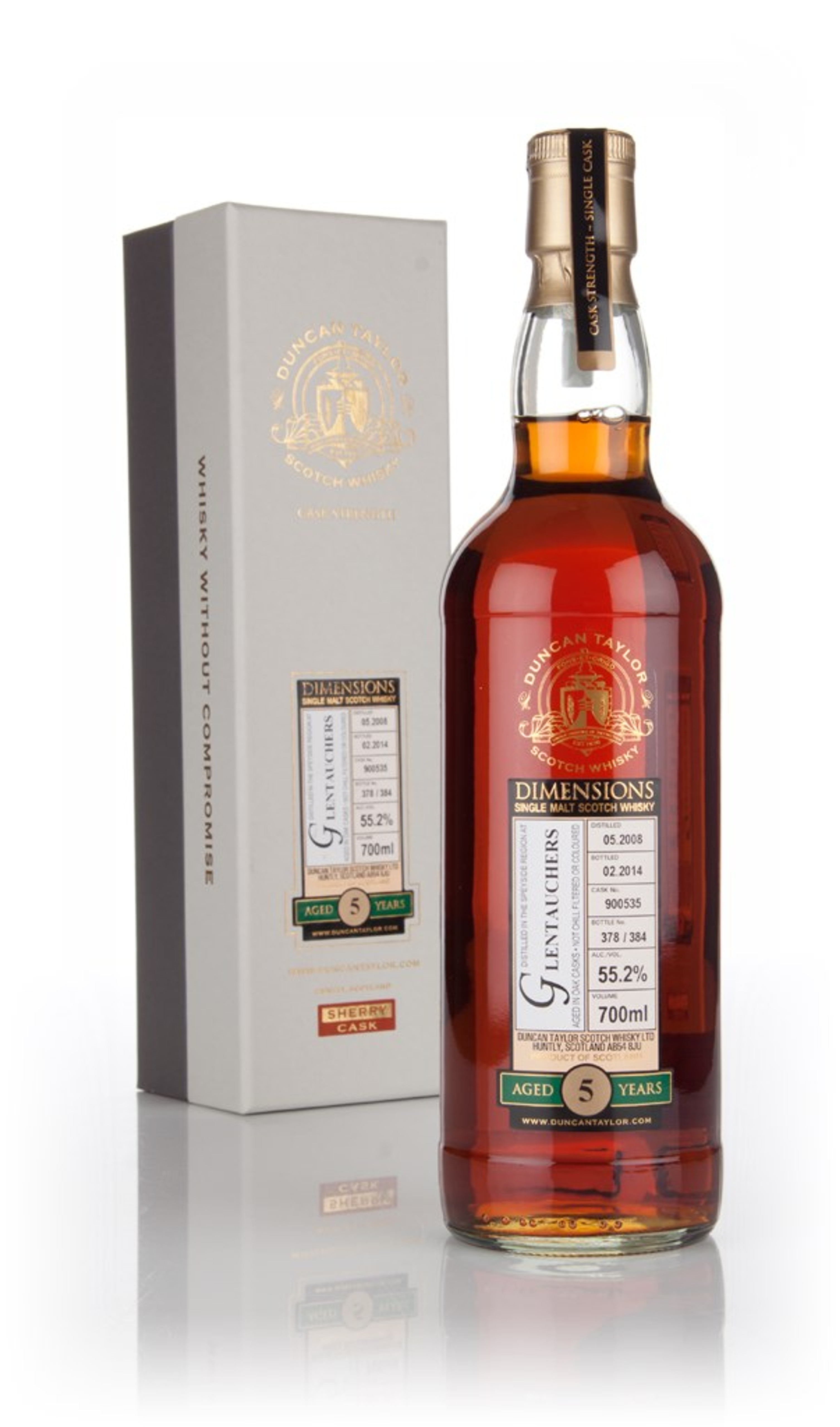Glentauchers 5 Year Old 2008 (cask 900535) - Dimensions (Duncan Taylor) 70cl