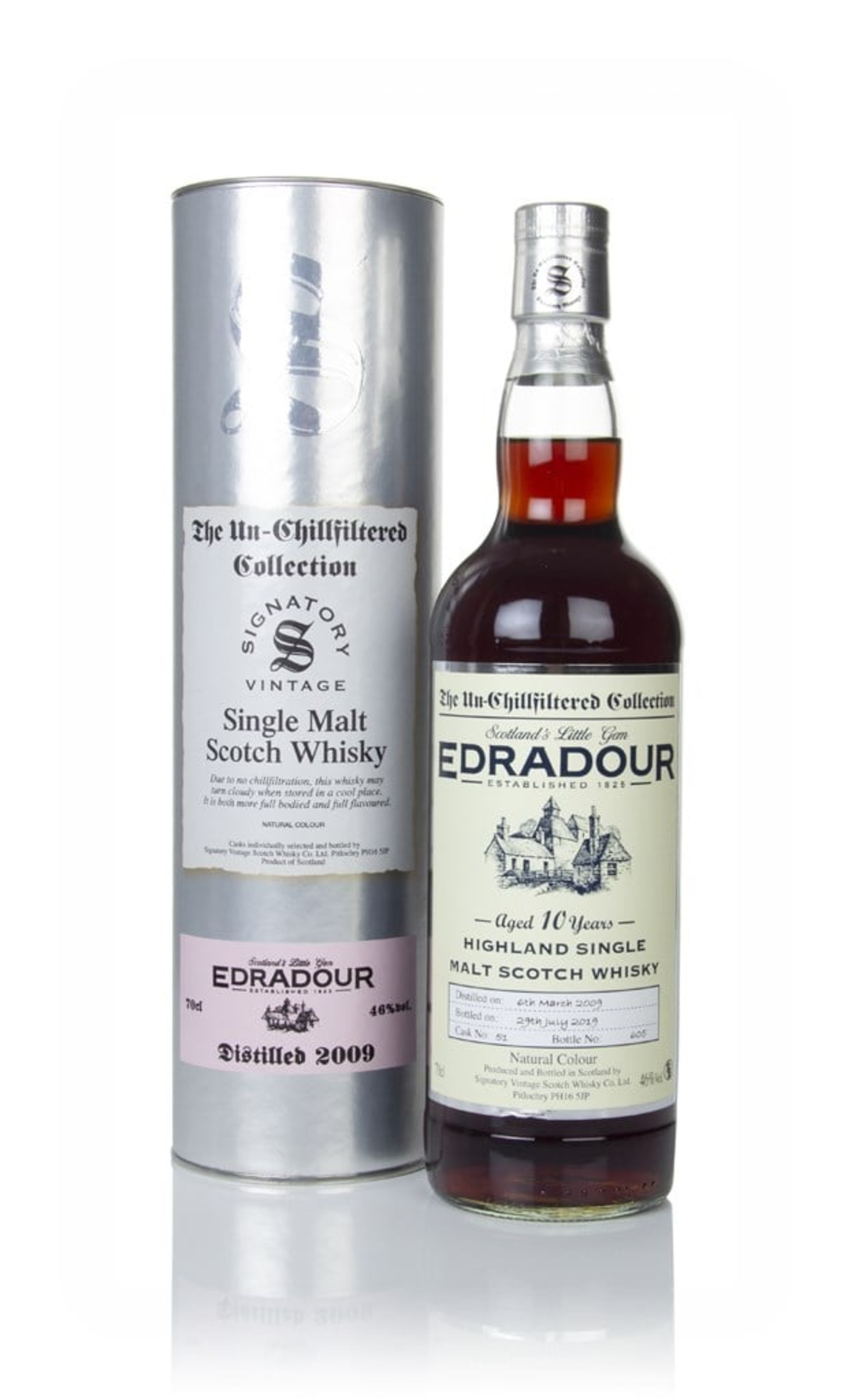 Edradour 10 Year Old 2009 (cask 51) - Un-Chillfiltered Collection (Signatory) 70cl