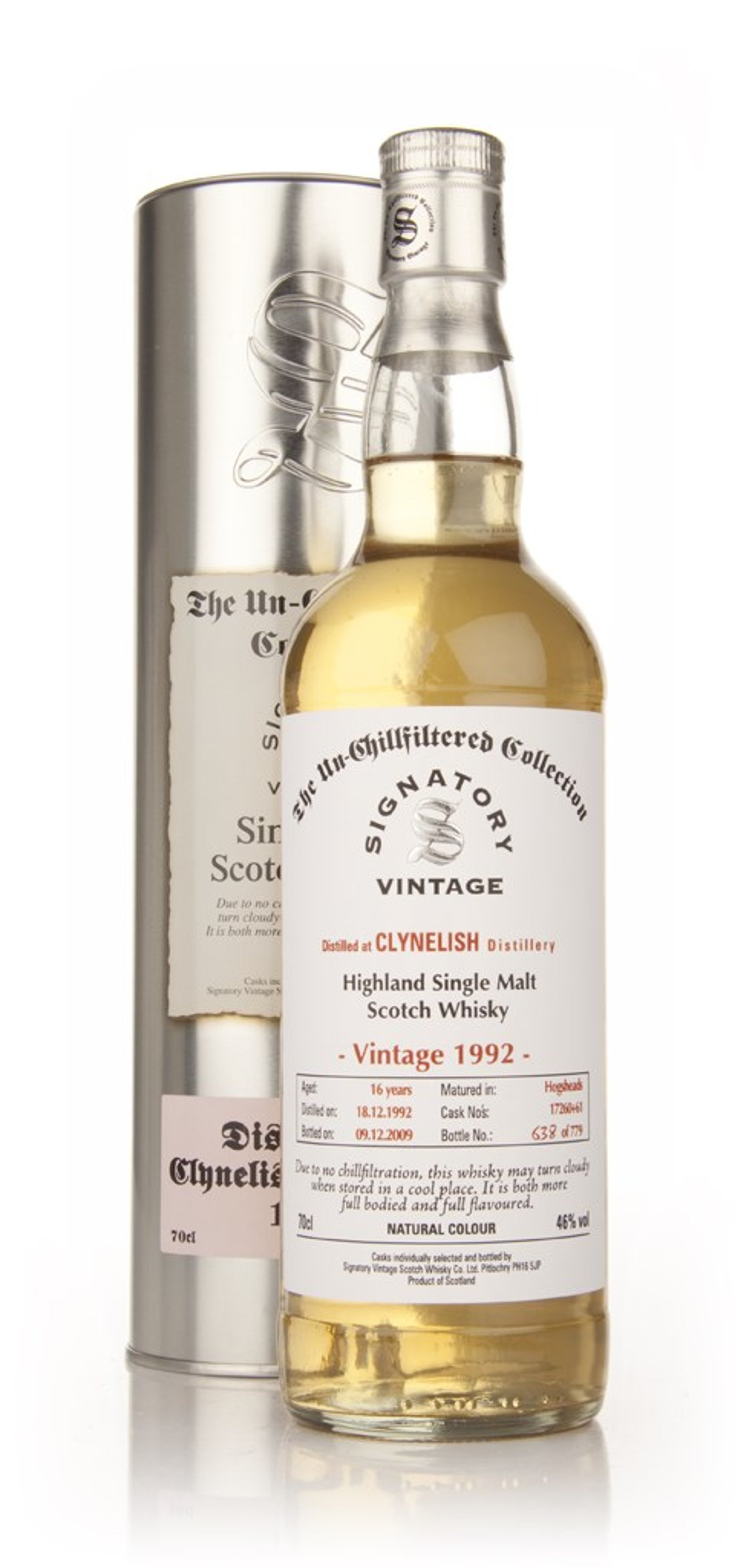 Clynelish 16 Year Old 1992 - Un-Chillfiltered (Signatory) 70cl