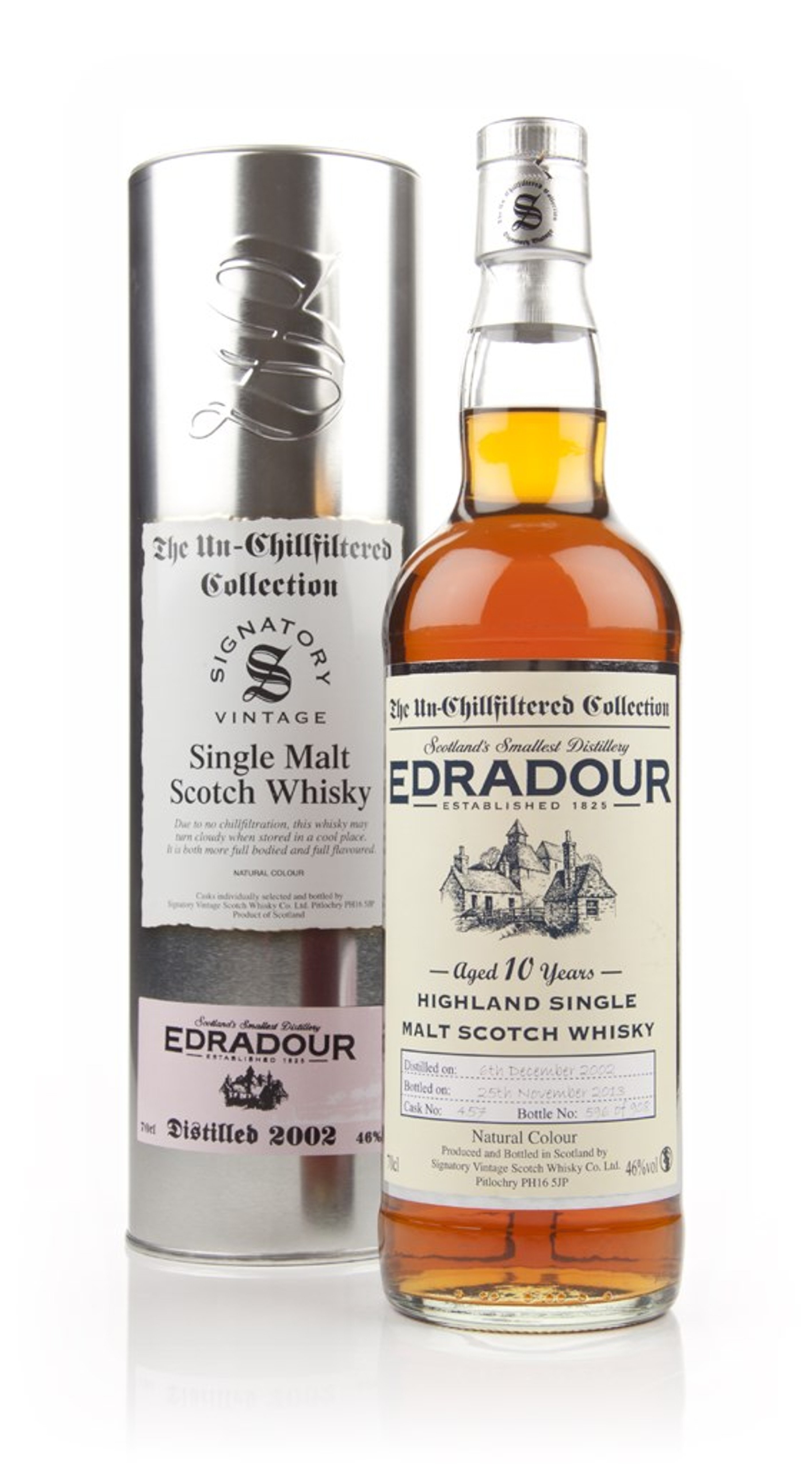 Edradour 10 Year Old 2002 (cask 457) - Un-Chillfiltered (Signatory) 70cl