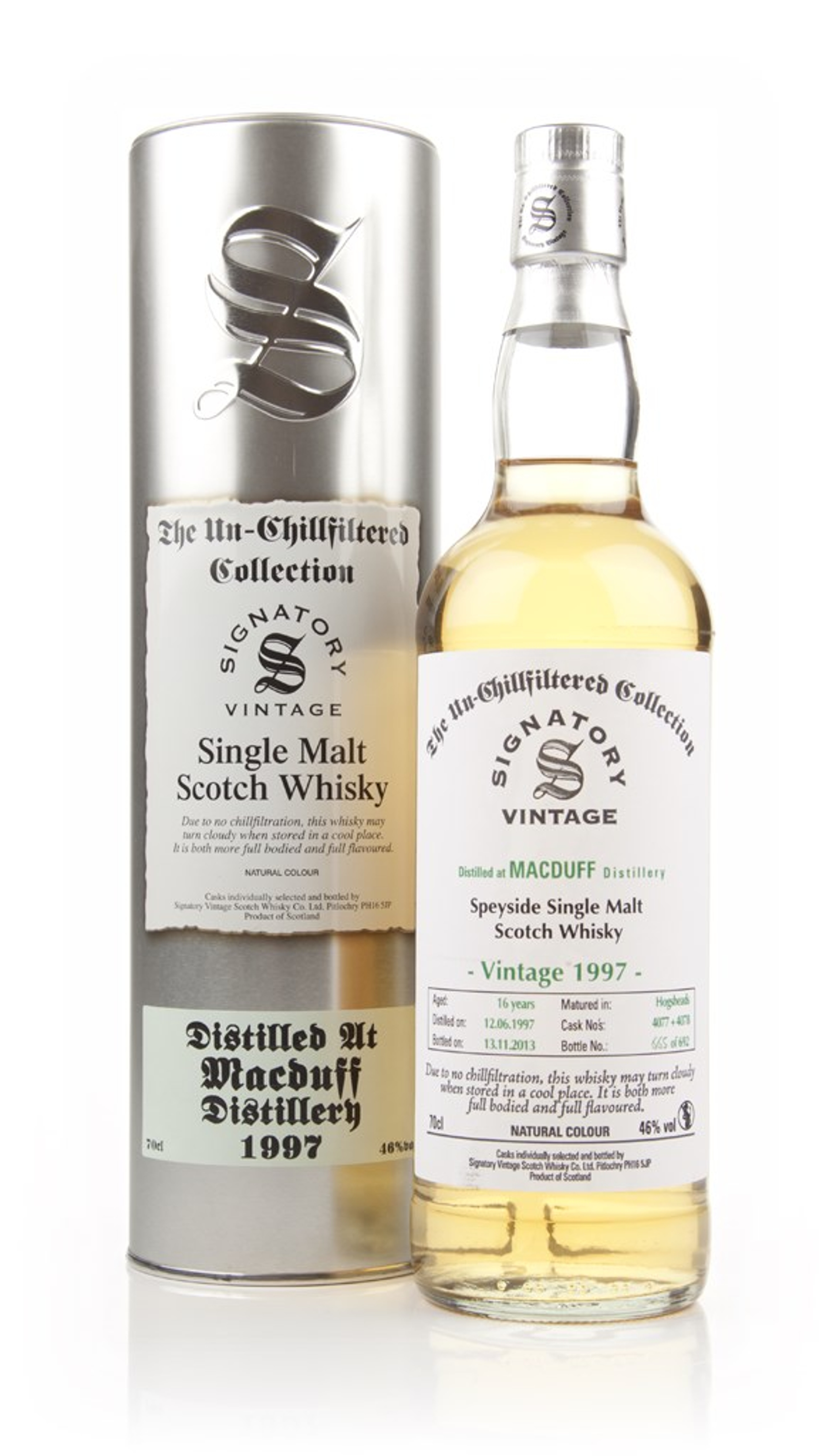 Macduff 16 Year Old 1997 (casks 4077+4078) - Un-Chillfiltered (Signatory) 70cl