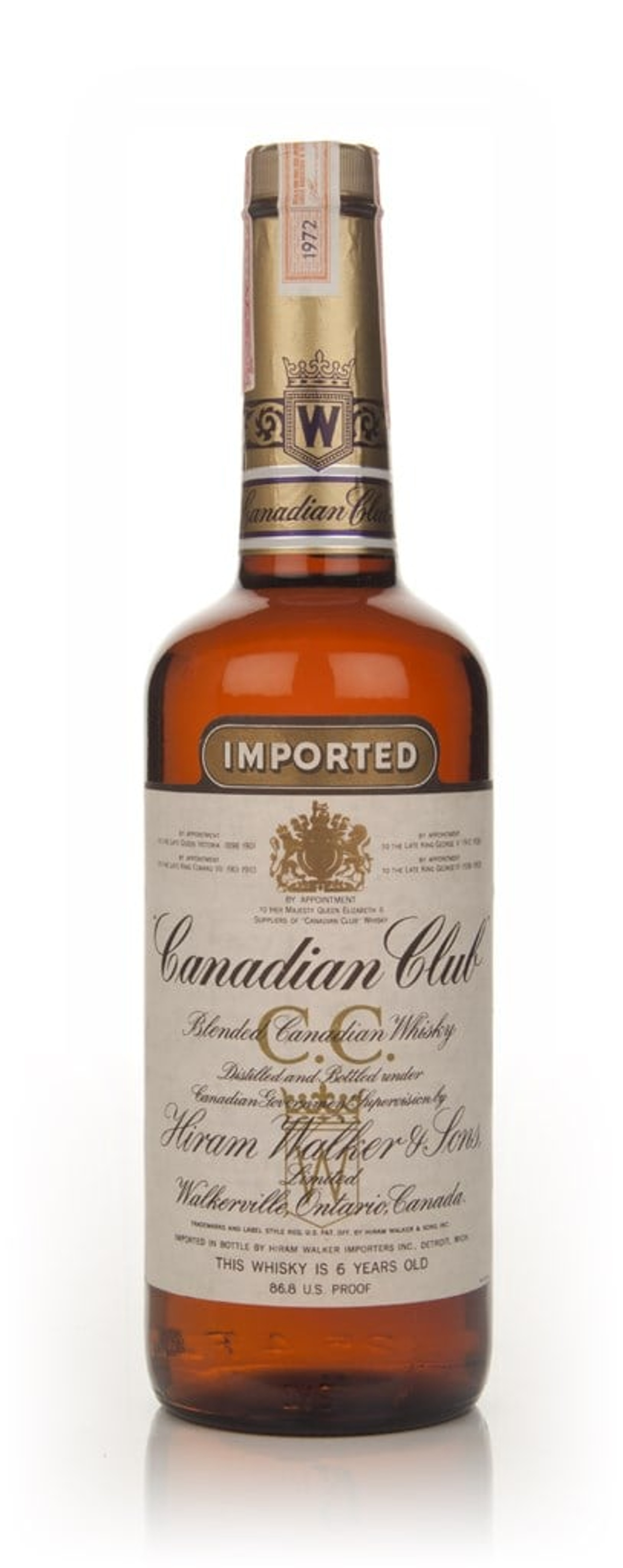 Canadian Club 6 Year Old Whisky - 1972 75cl