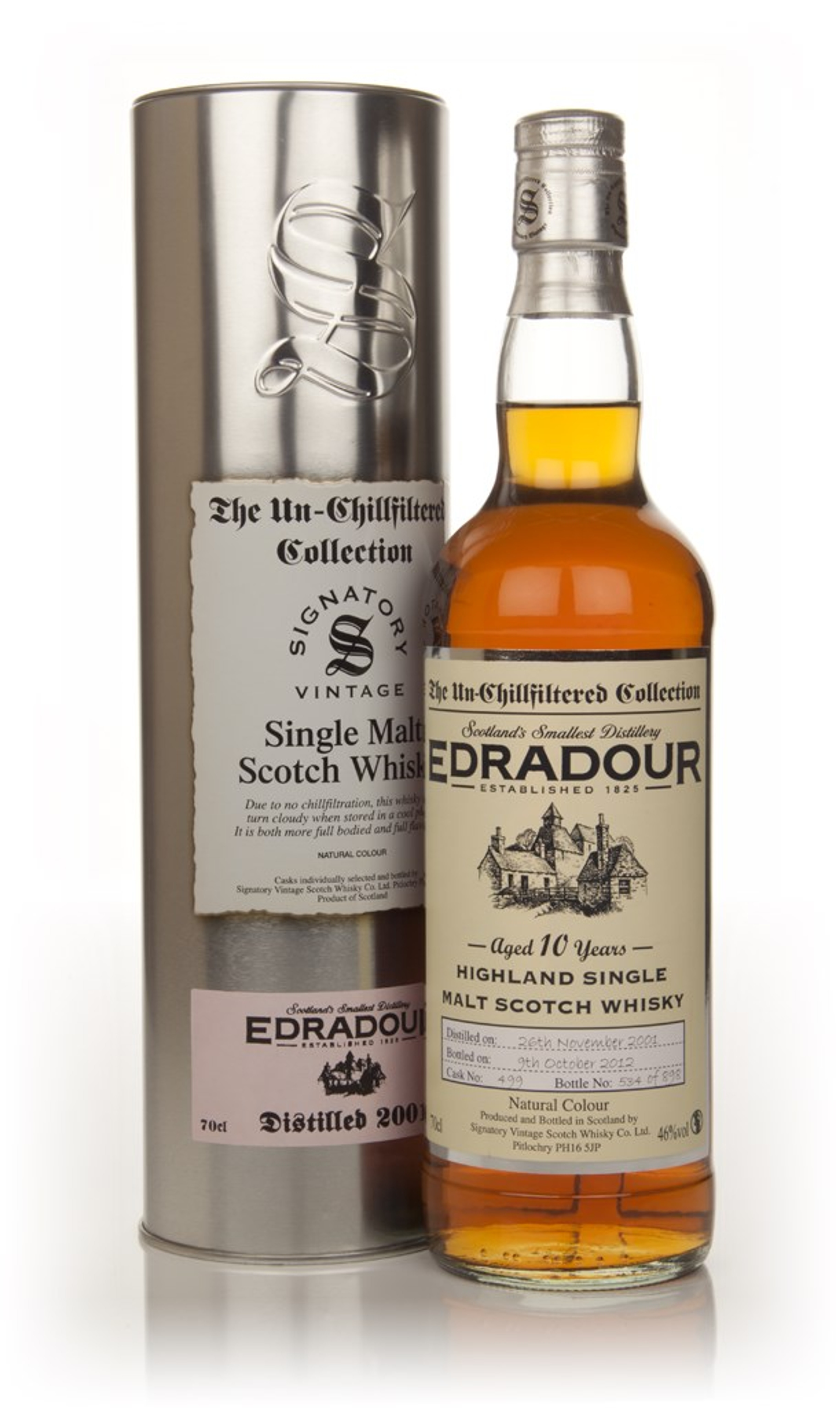 Edradour 10 Year Old 2001 (cask 499) - Un-Chillfilterred (Signatory) 70cl
