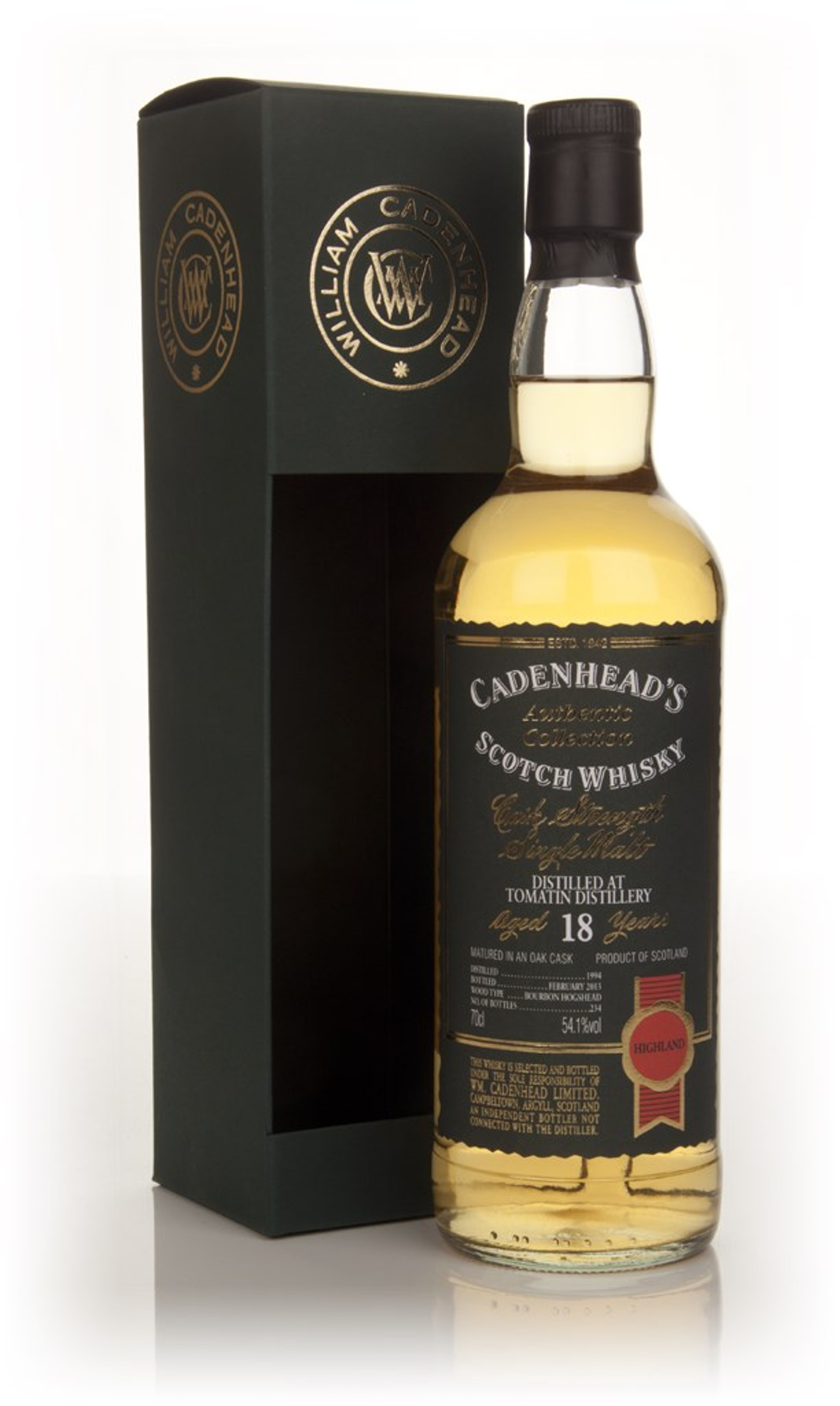 Tomatin 18 Year Old 1994 - Authentic Collection (WM Cadenhead) 70cl
