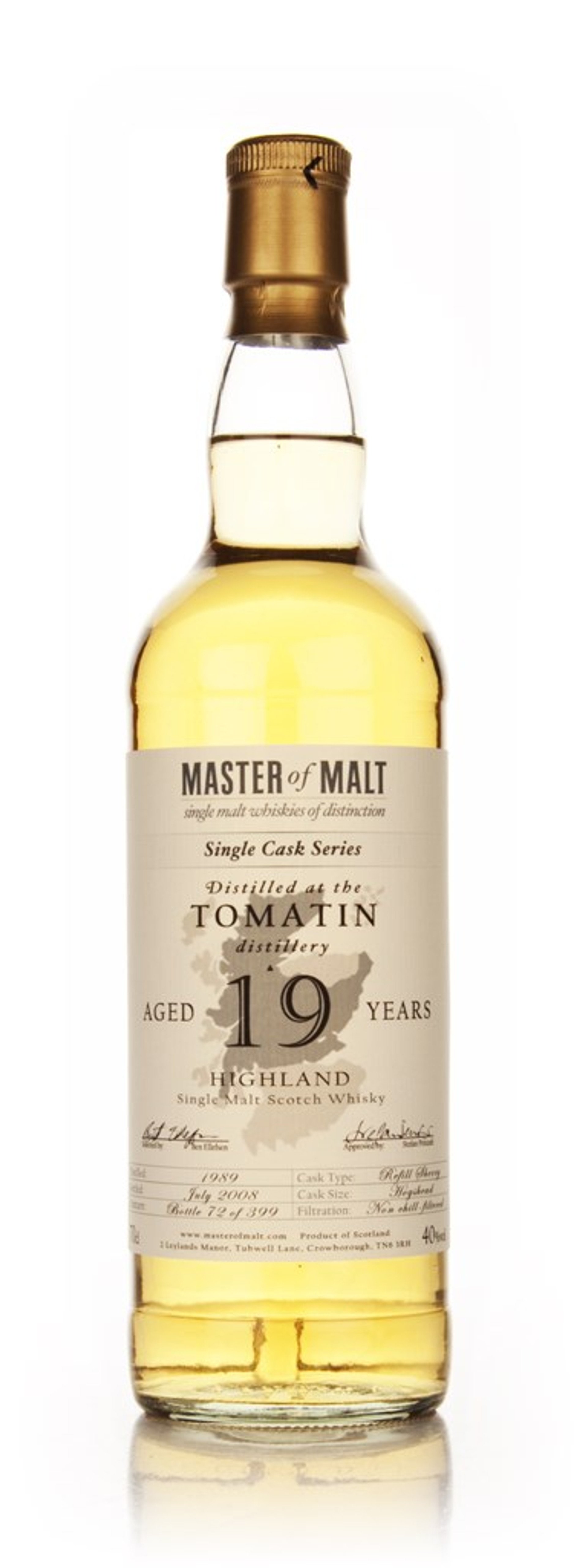 Tomatin 19 Year Old - Single Cask (Master of Malt) 70cl
