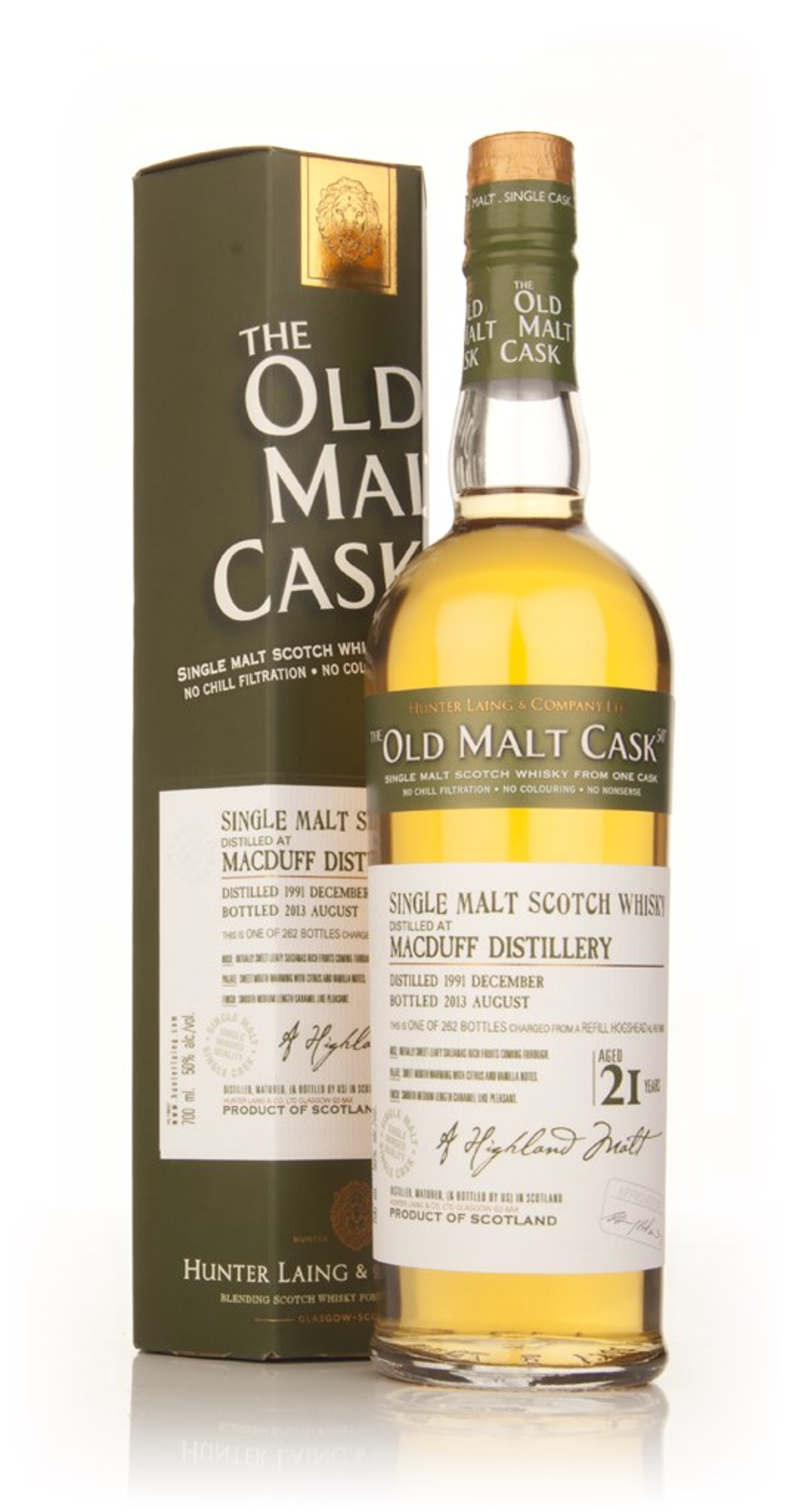 Macduff 21 Year Old 1991 (9909) - Old Malt Cask (Hunter Laing)  70cl
