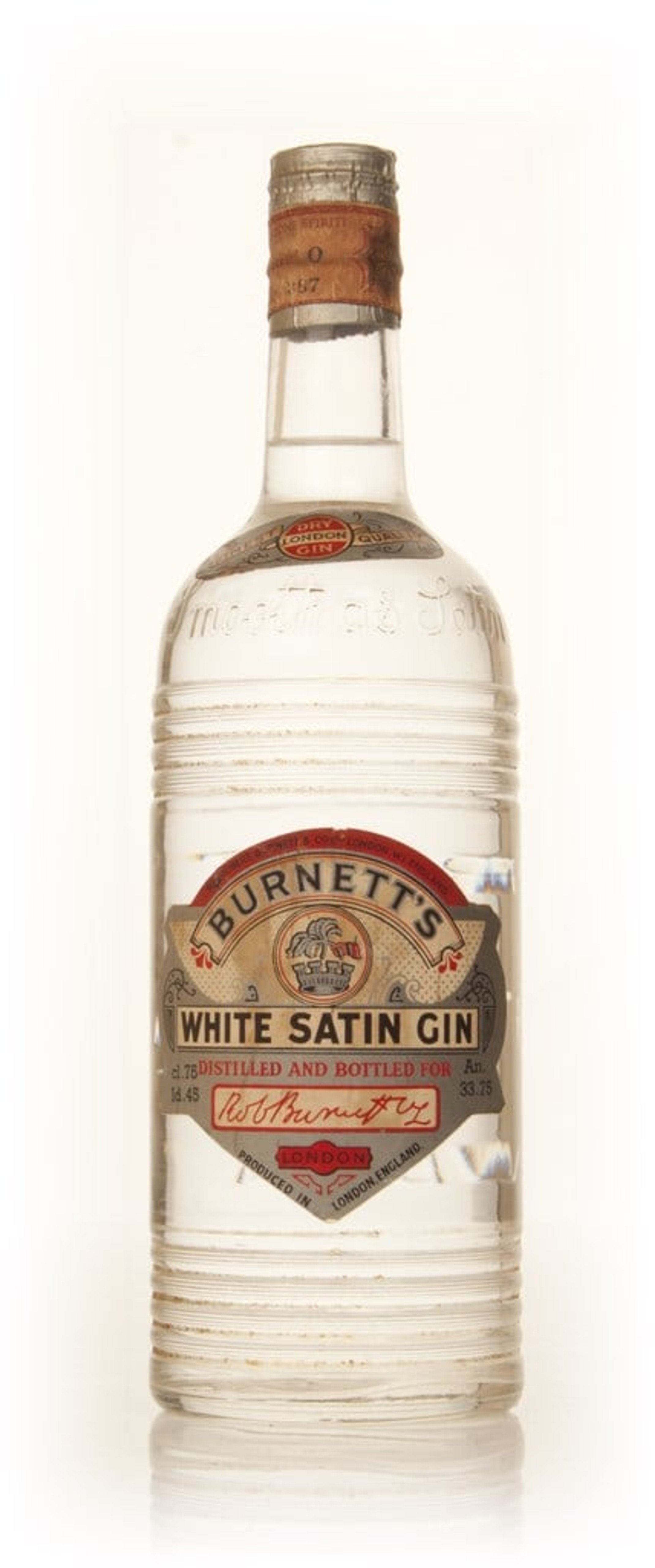 Burnett’s White Satin London Dry Gin - 1950s 75cl