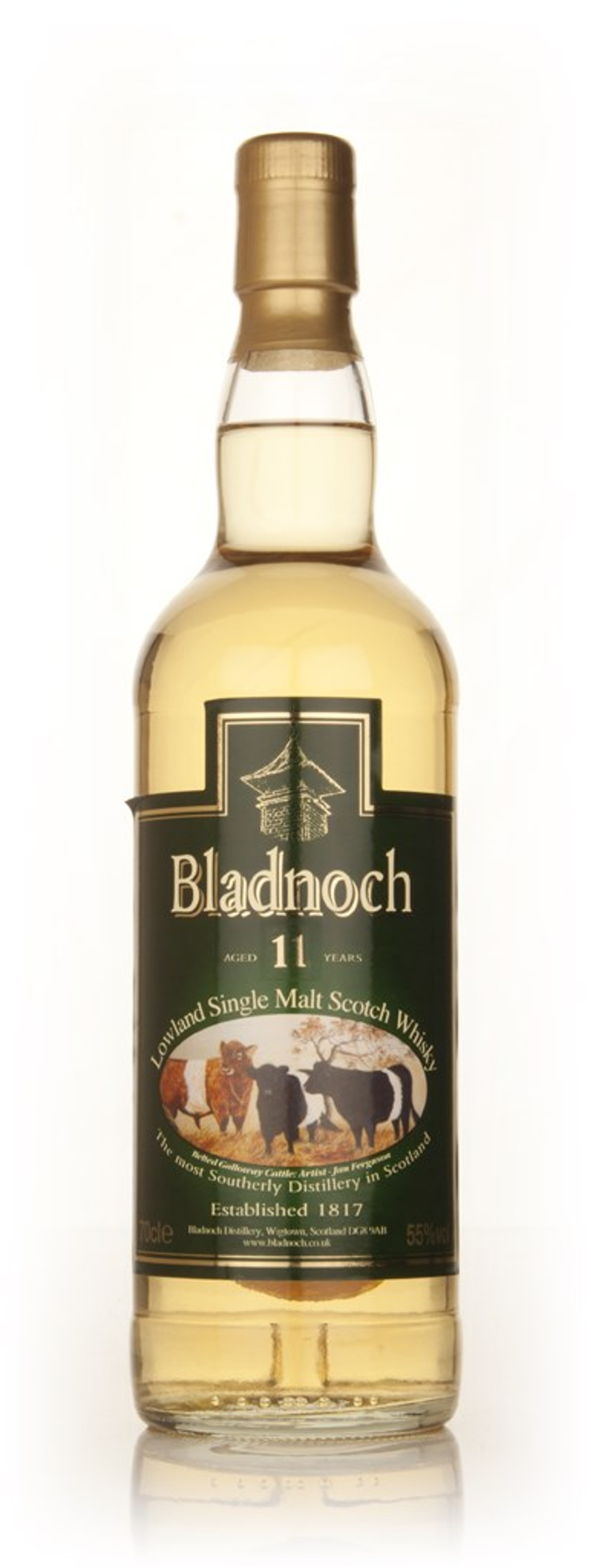 Bladnoch 11 Year Old - Belted Galloway Label 70cl