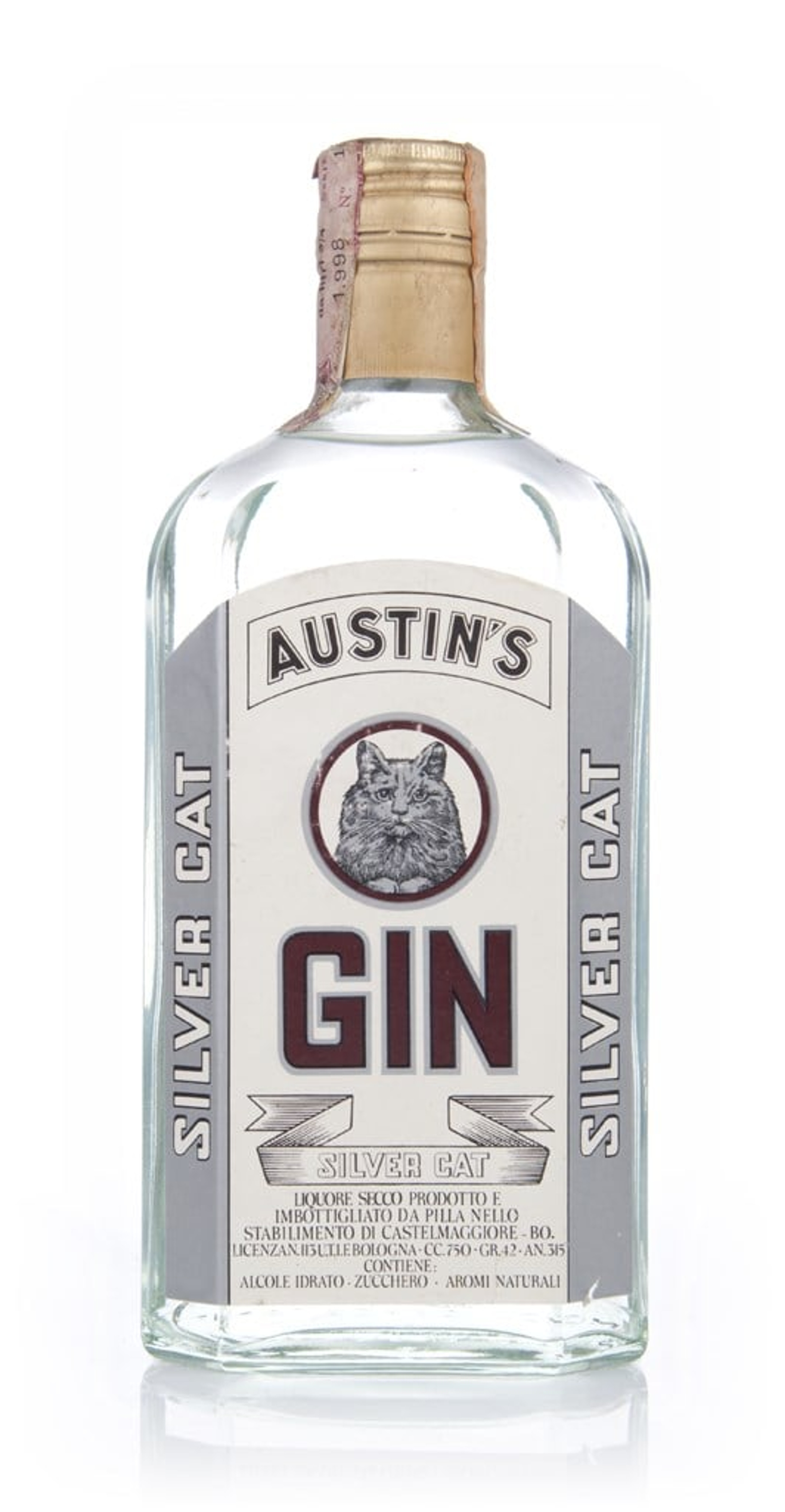 Austin’s Silver Cat Gin - 1960s 75cl