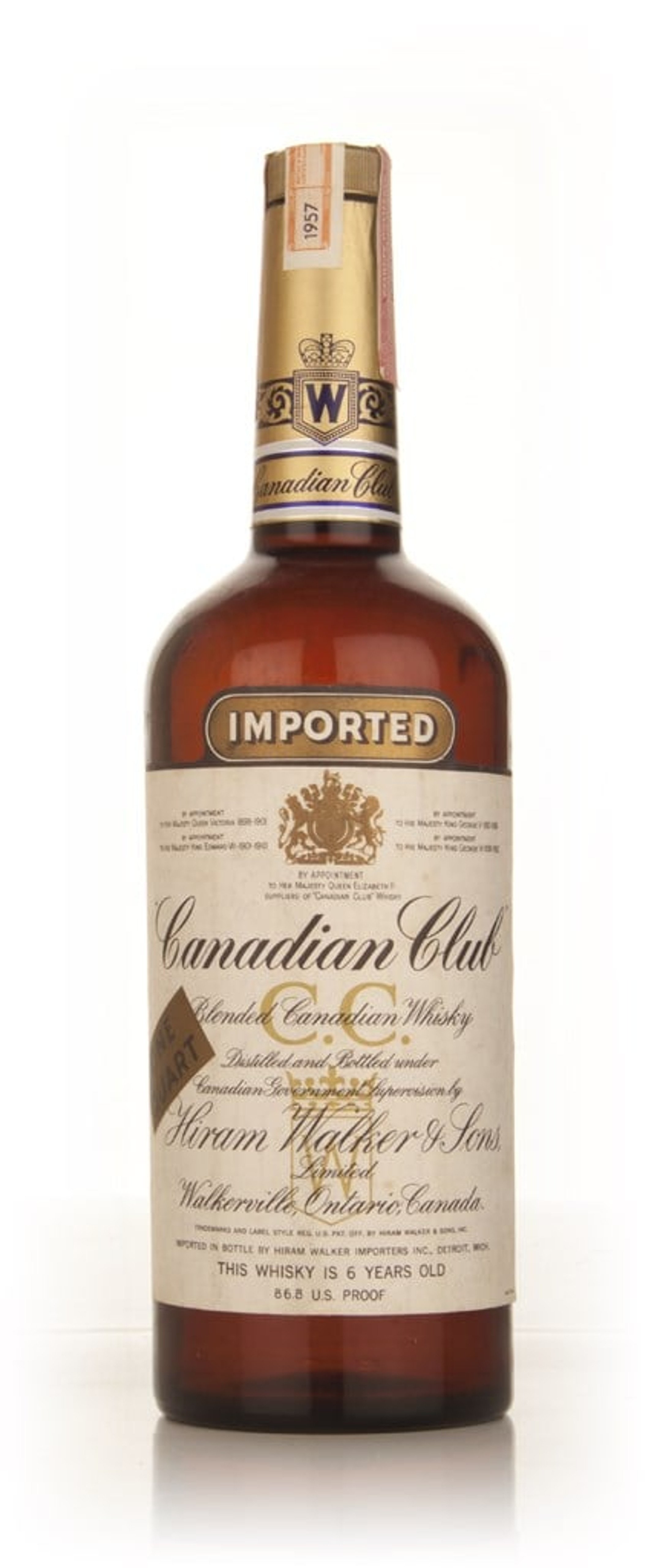 Canadian Club 6 Year Old Whisky 1l - 1957 100cl