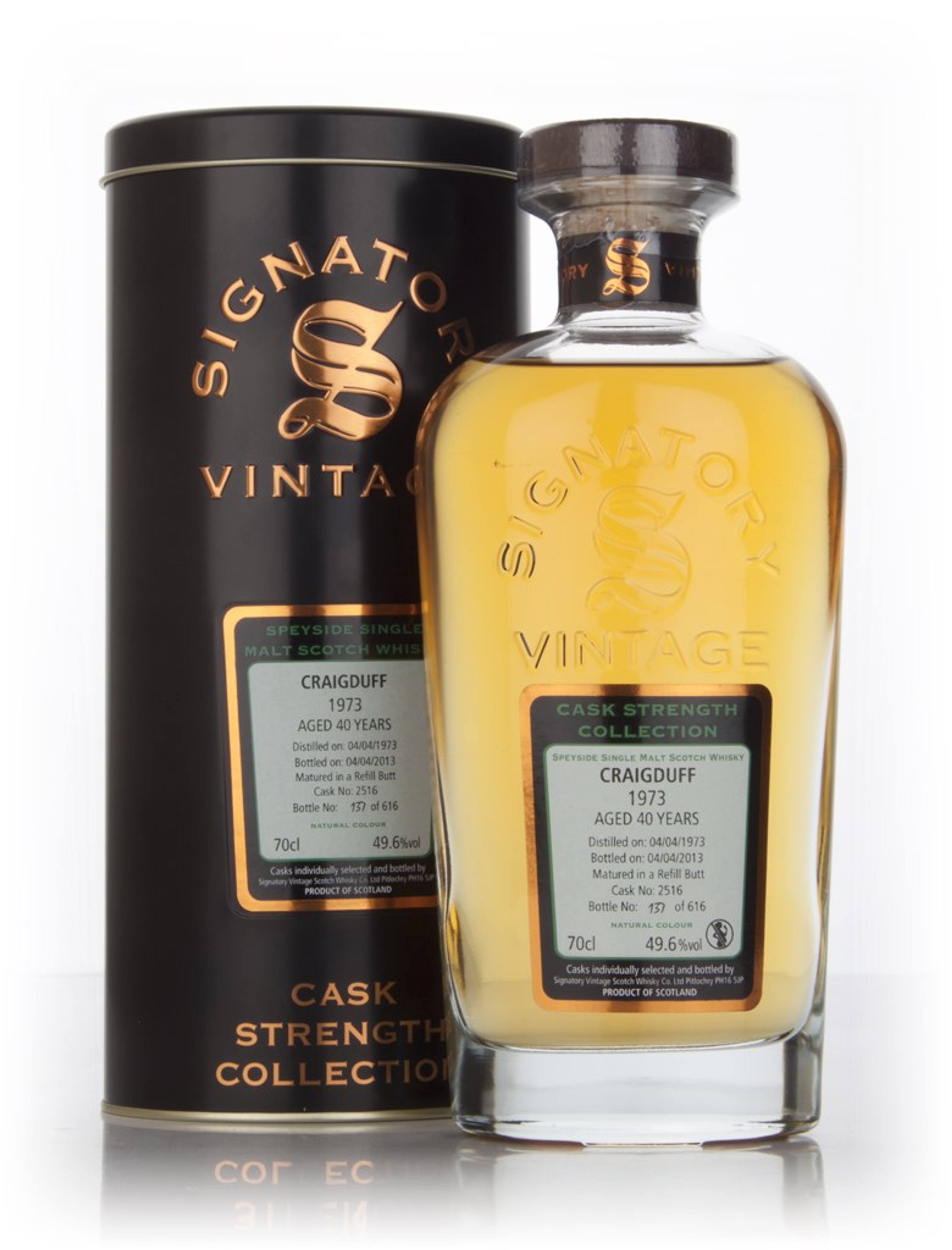 Craigduff 40 Year Old 1973 (cask 2516) - Cask Strength Collection (Signatory) 70cl