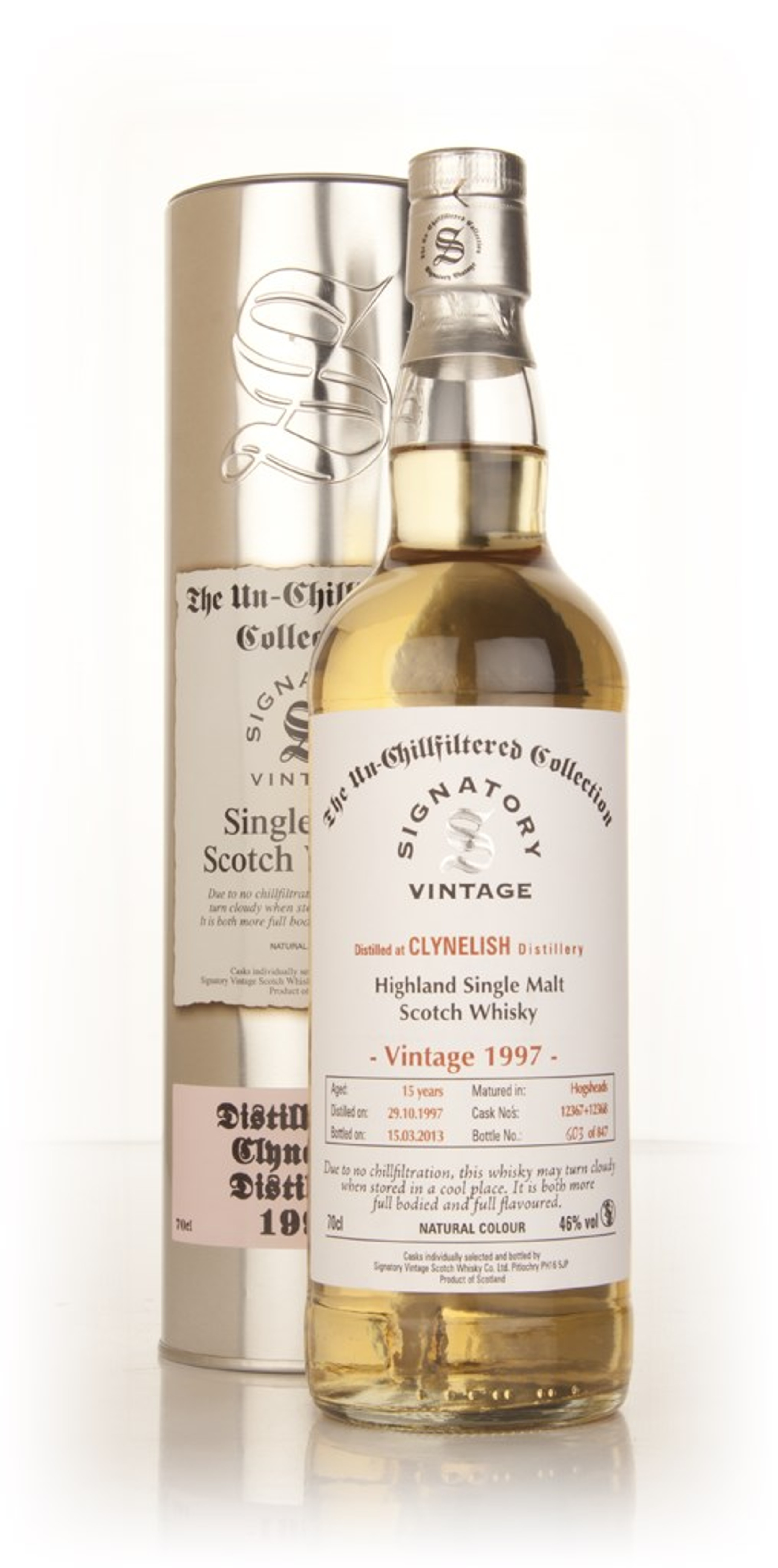 Clynelish 15 Year Old 1997 (casks 12367+12368) - Un-Chillfiltered (Signatory) 70cl