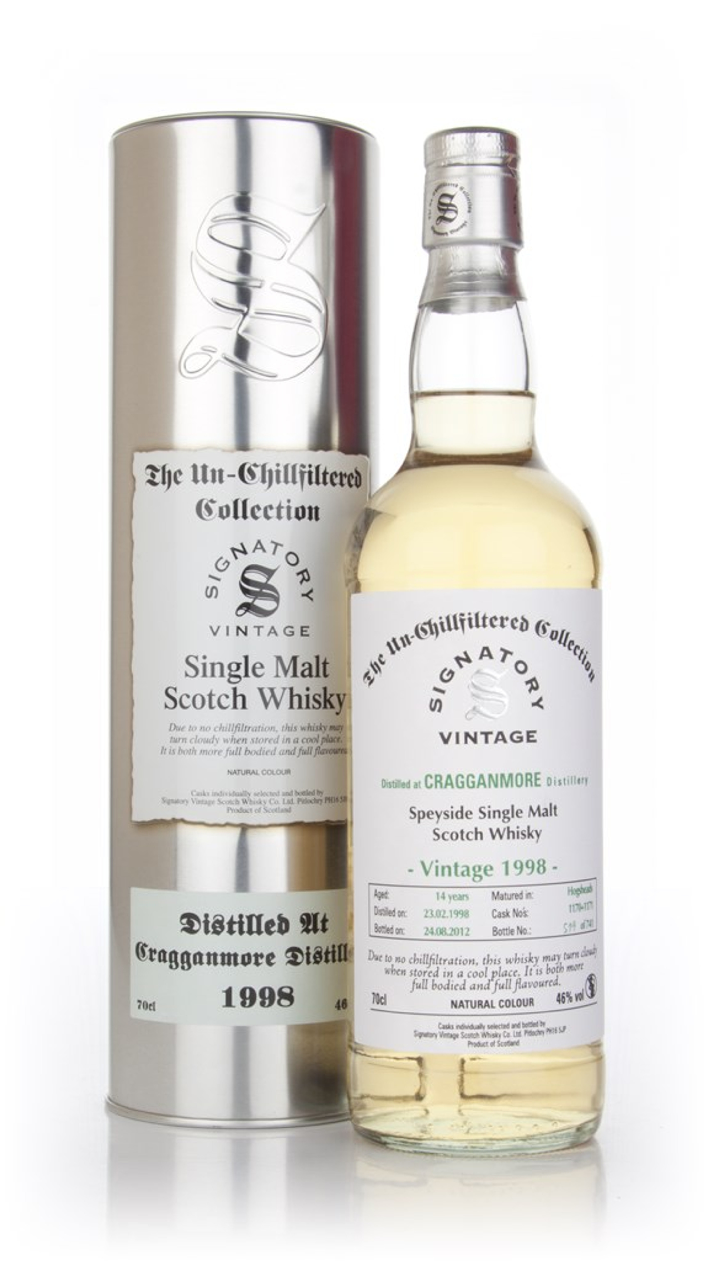 Cragganmore 14 Year Old 1998 (casks 1170+1171) - Un-Chillfiltered (Signatory) 70cl