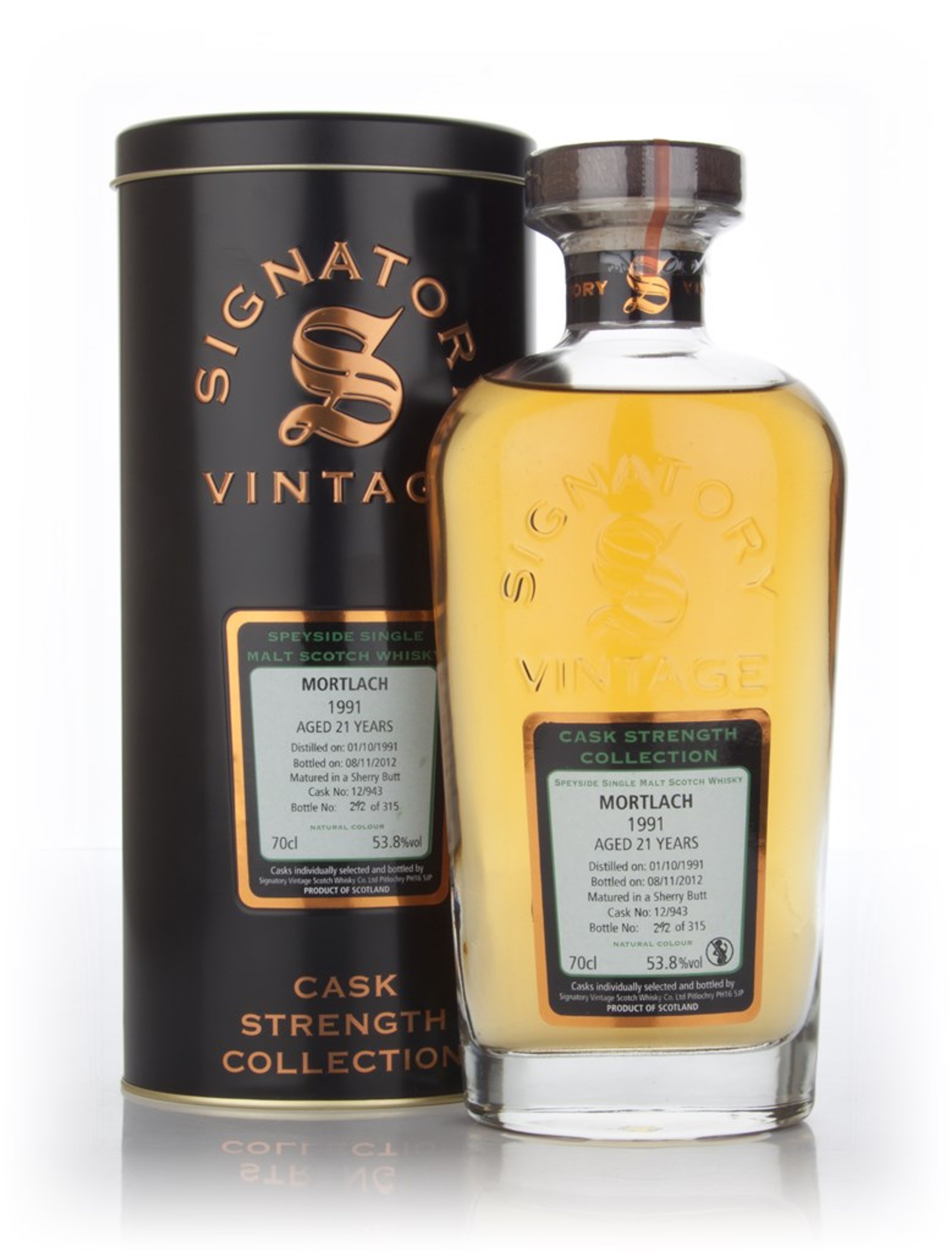 Mortlach 21 Year Old 1991 (cask 12/943) - Cask Strength Collection (Signatory) 70cl