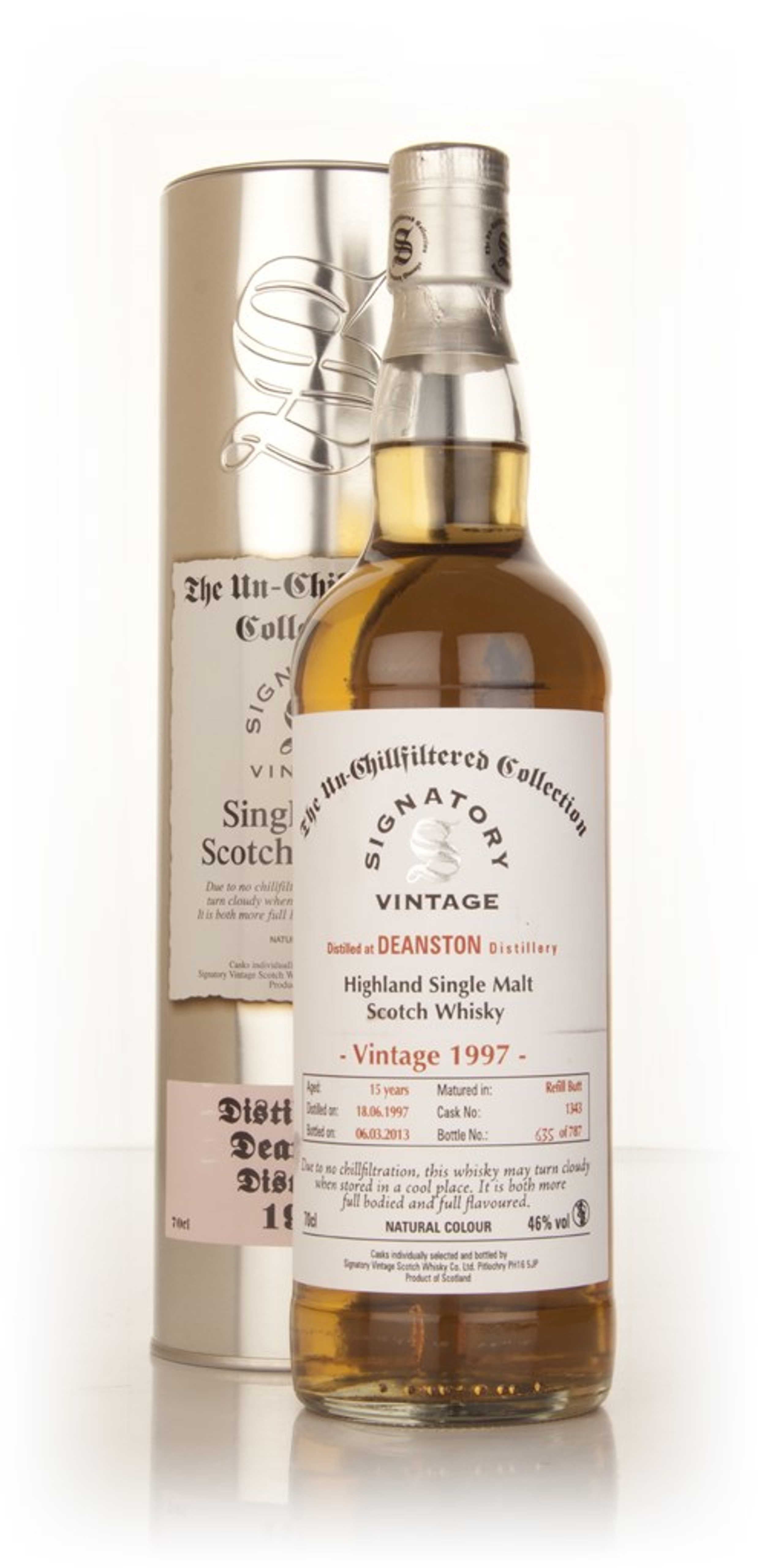 Deanston 15 Year Old 1997 (cask 1343) - Un-Chillfiltered (Signatory) 70cl