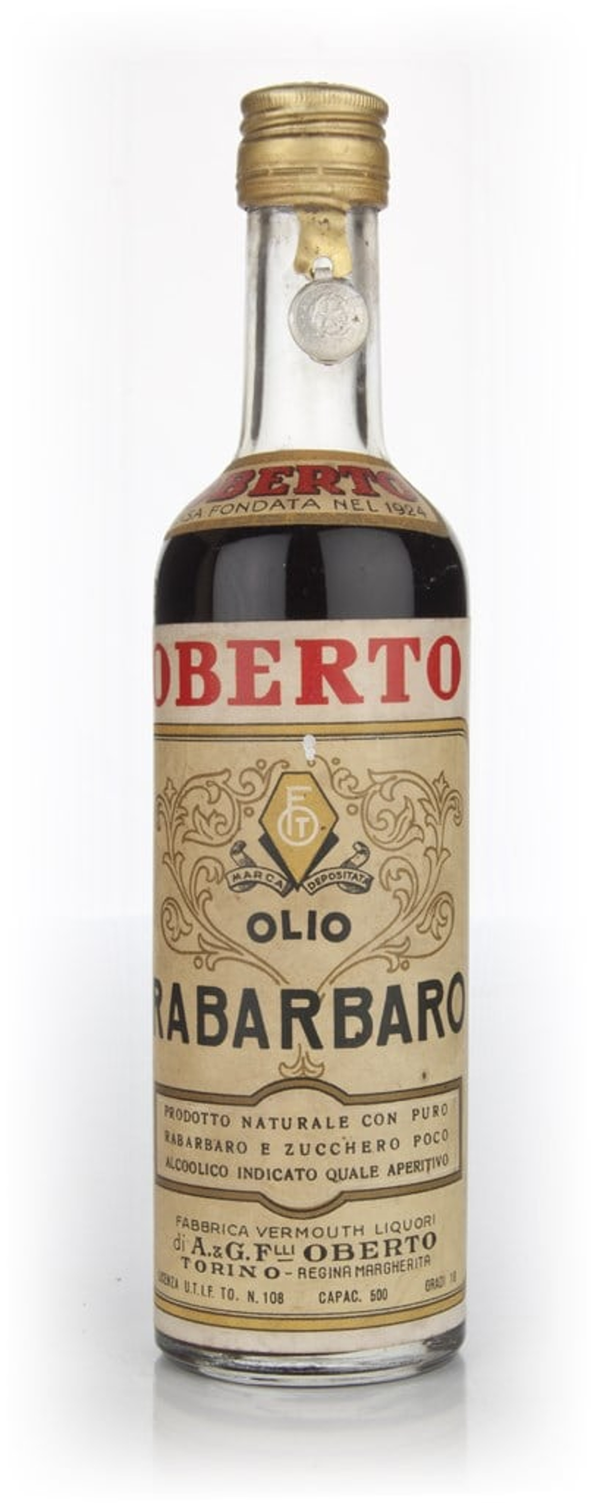 Oberto Oilo Rabarbaro - 1960s 50cl