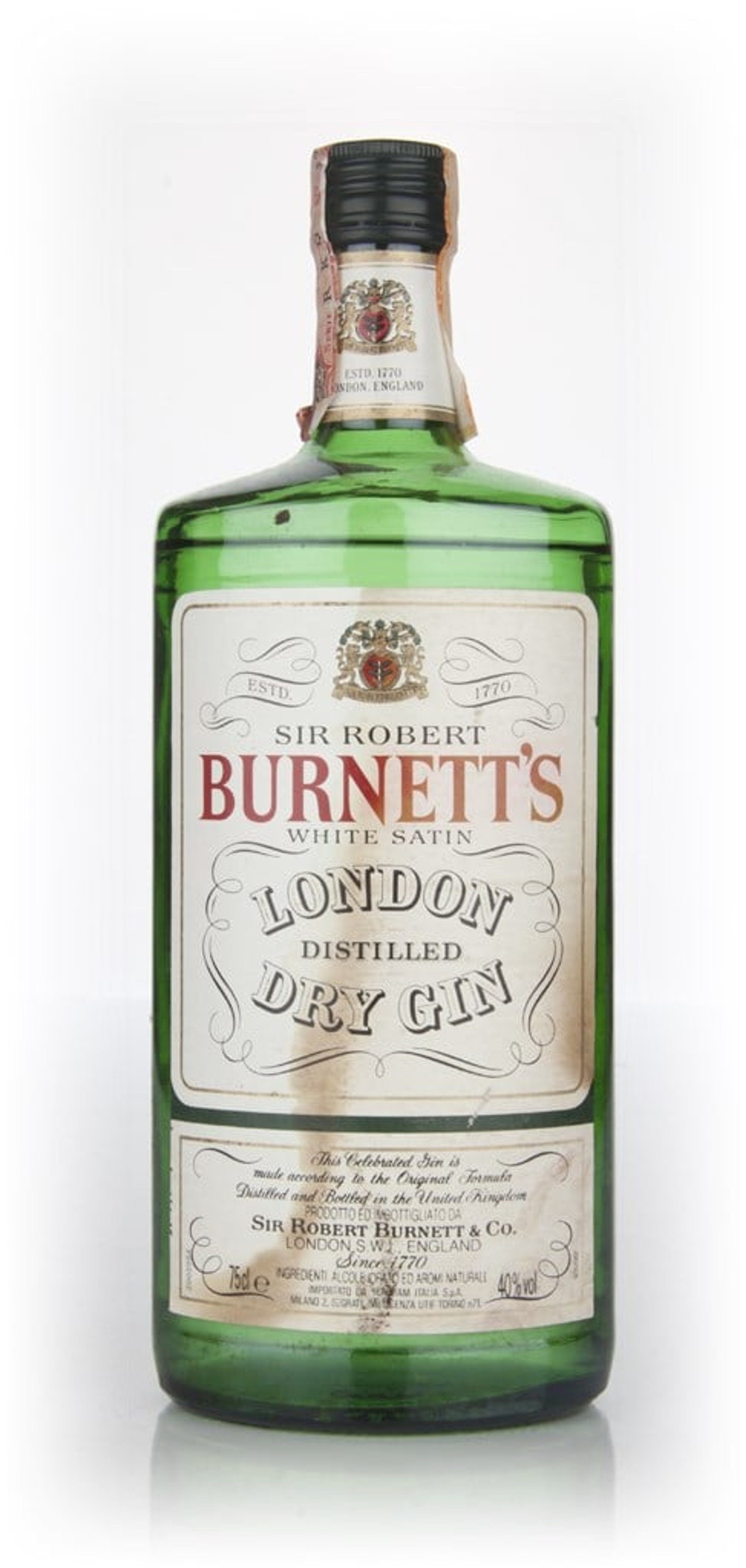 Burnett's White Satin Gin - 1970s (Faded Label) 75cl