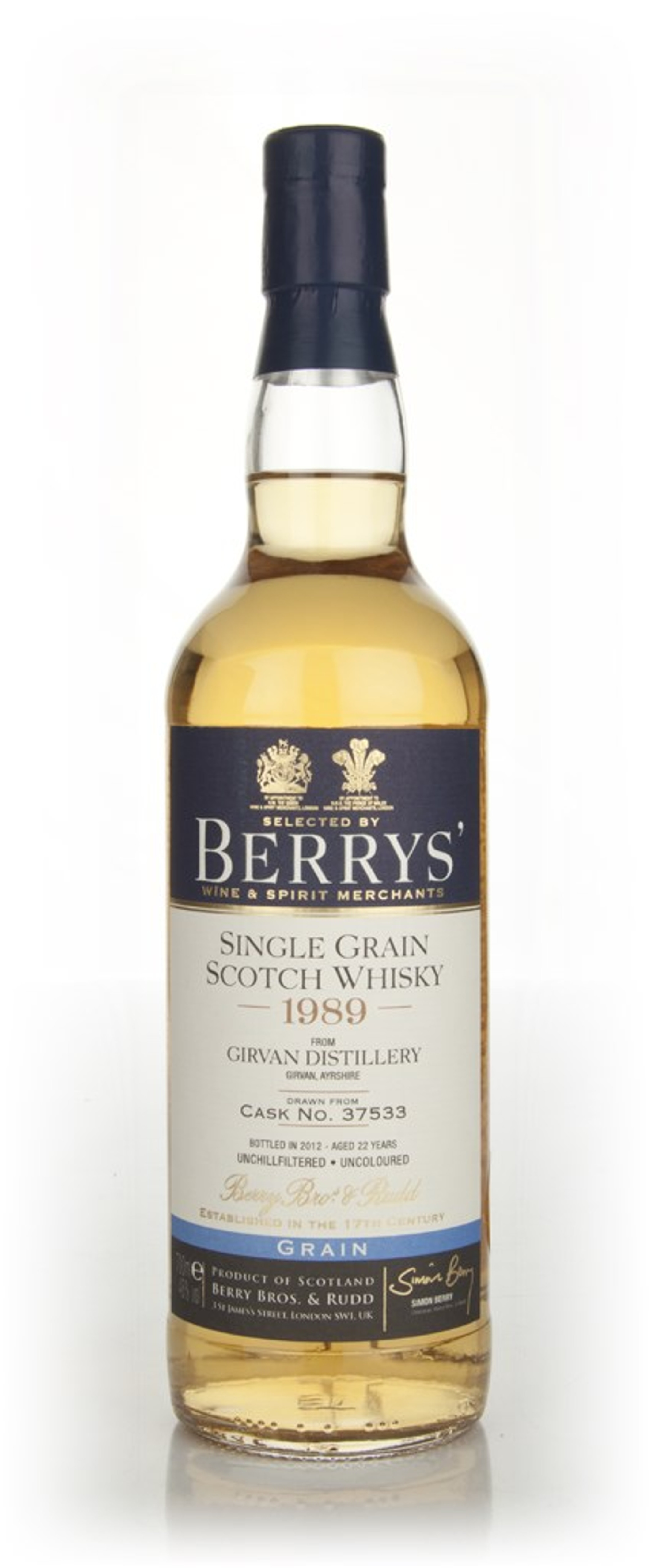 Girvan 22 Year Old 1989 (cask 37533) (Berry Bros. & Rudd) 70cl