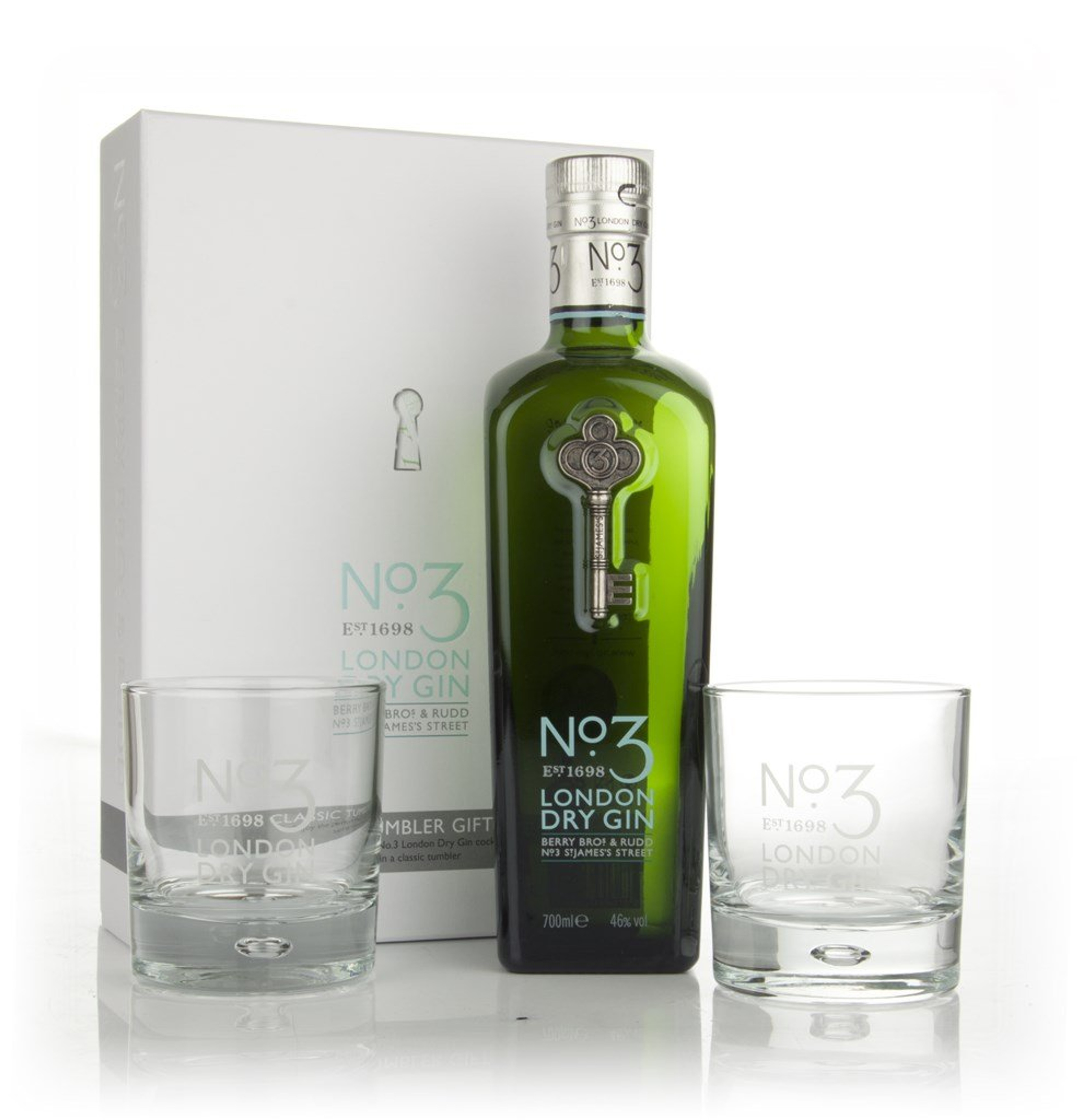 No.3 Gin with 2 Glasses Gift Pack 70cl