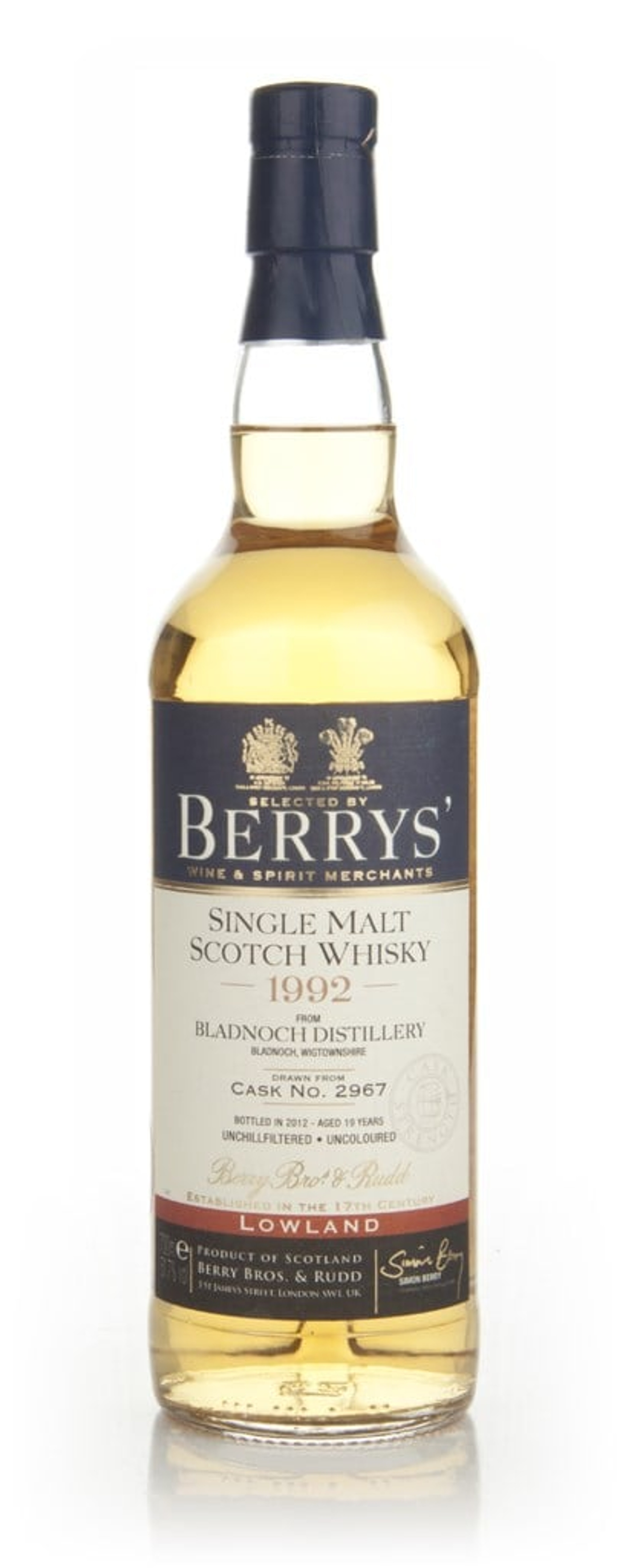 Bladnoch 19 Year Old 1992 - Berry Bros & Rudd 70cl