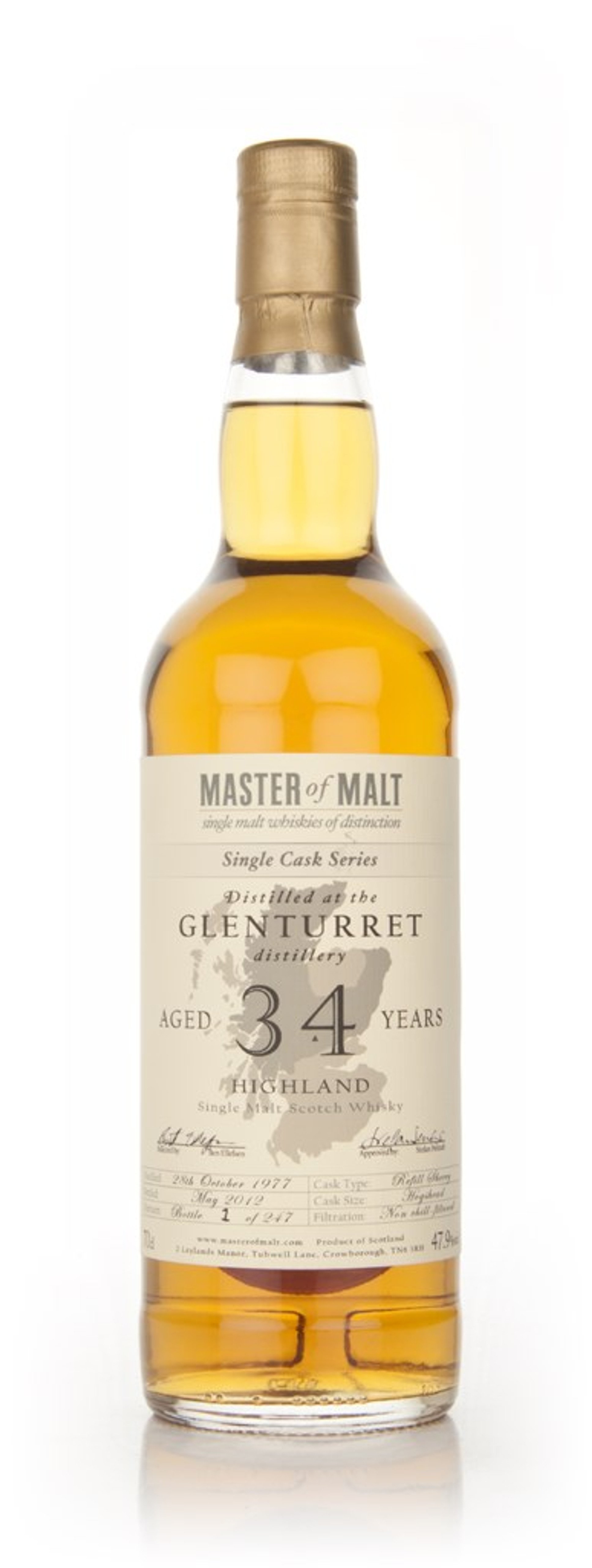 Glenturret 34 Year Old 1977 - Single Cask (Master of Malt) 70cl