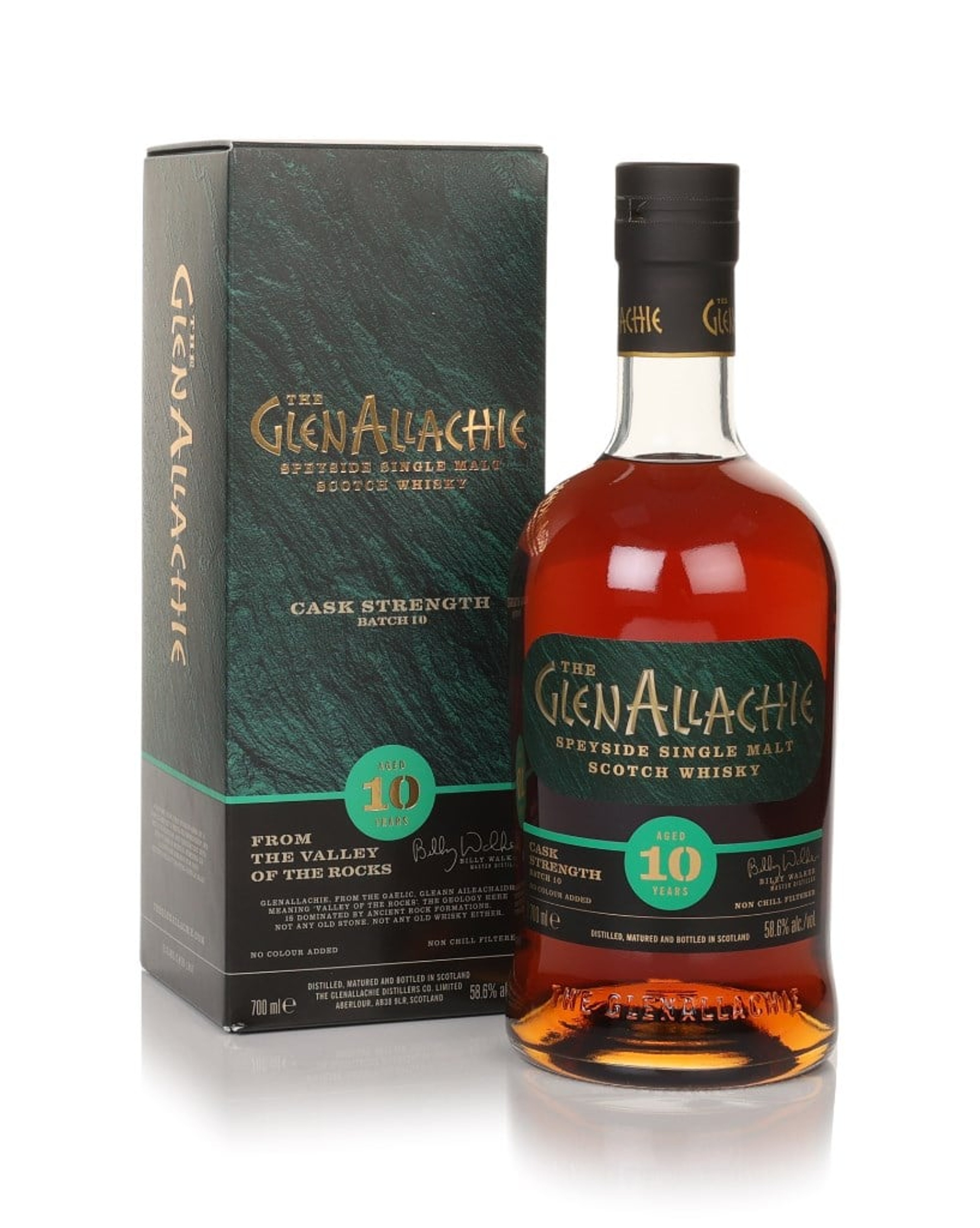 GlenAllachie 10 Year Old Cask Strength - Batch 10 (No Box / Torn Label) 70cl