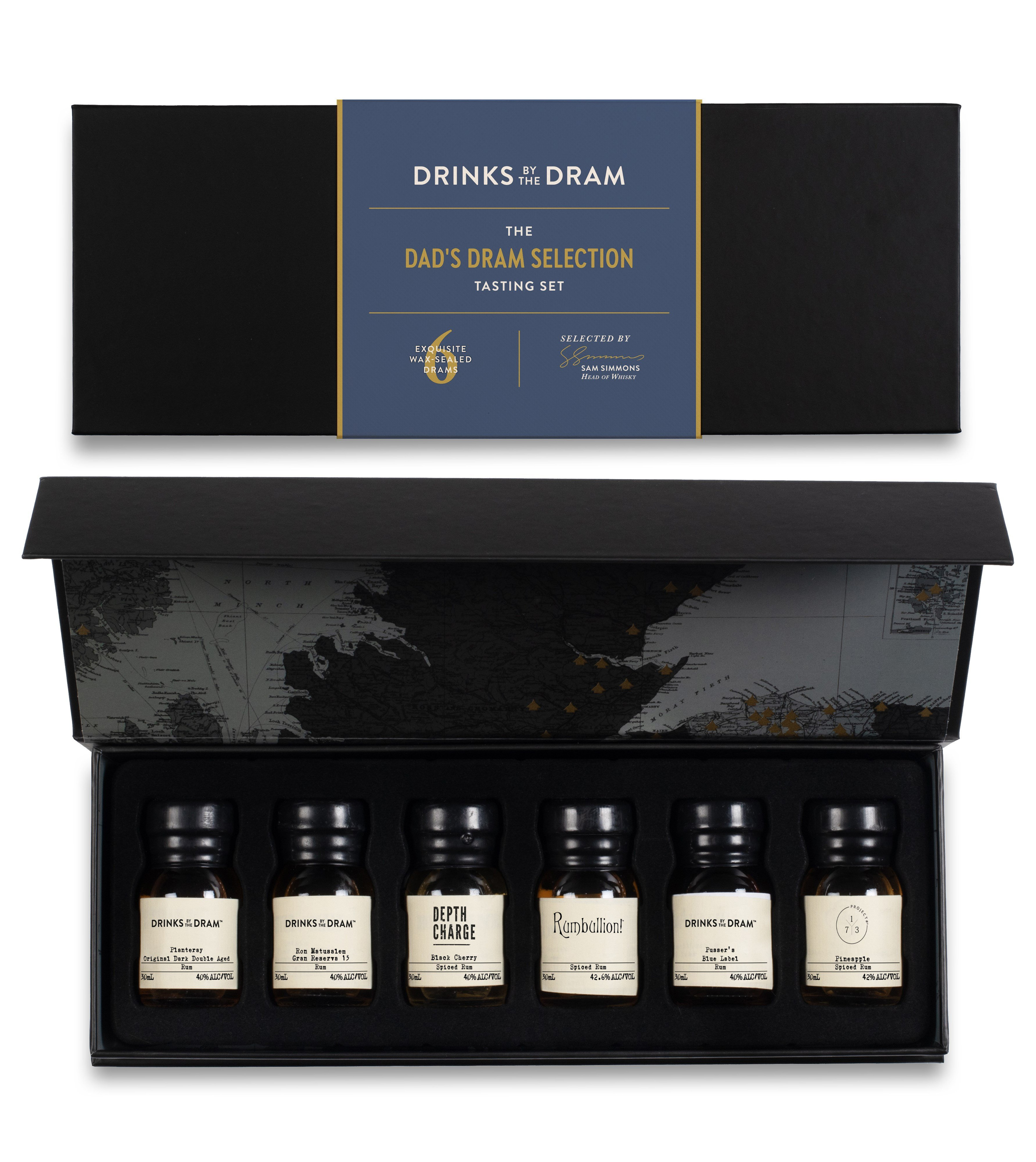 Dad's Dram Selection Rum Tasting Set (Black) 18cl