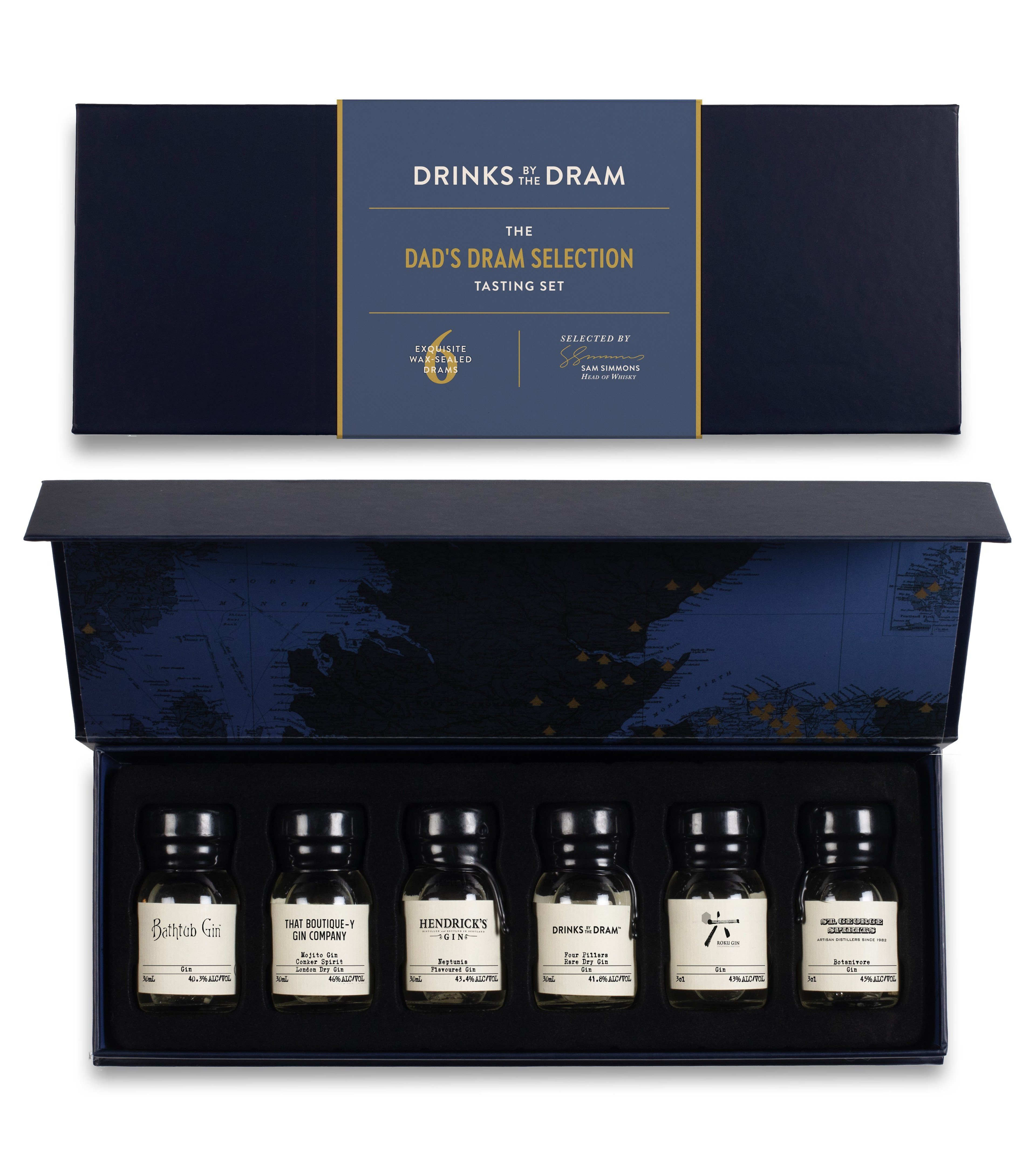 Dad's Dram Selection Gin Tasting Set (Blue) 18cl