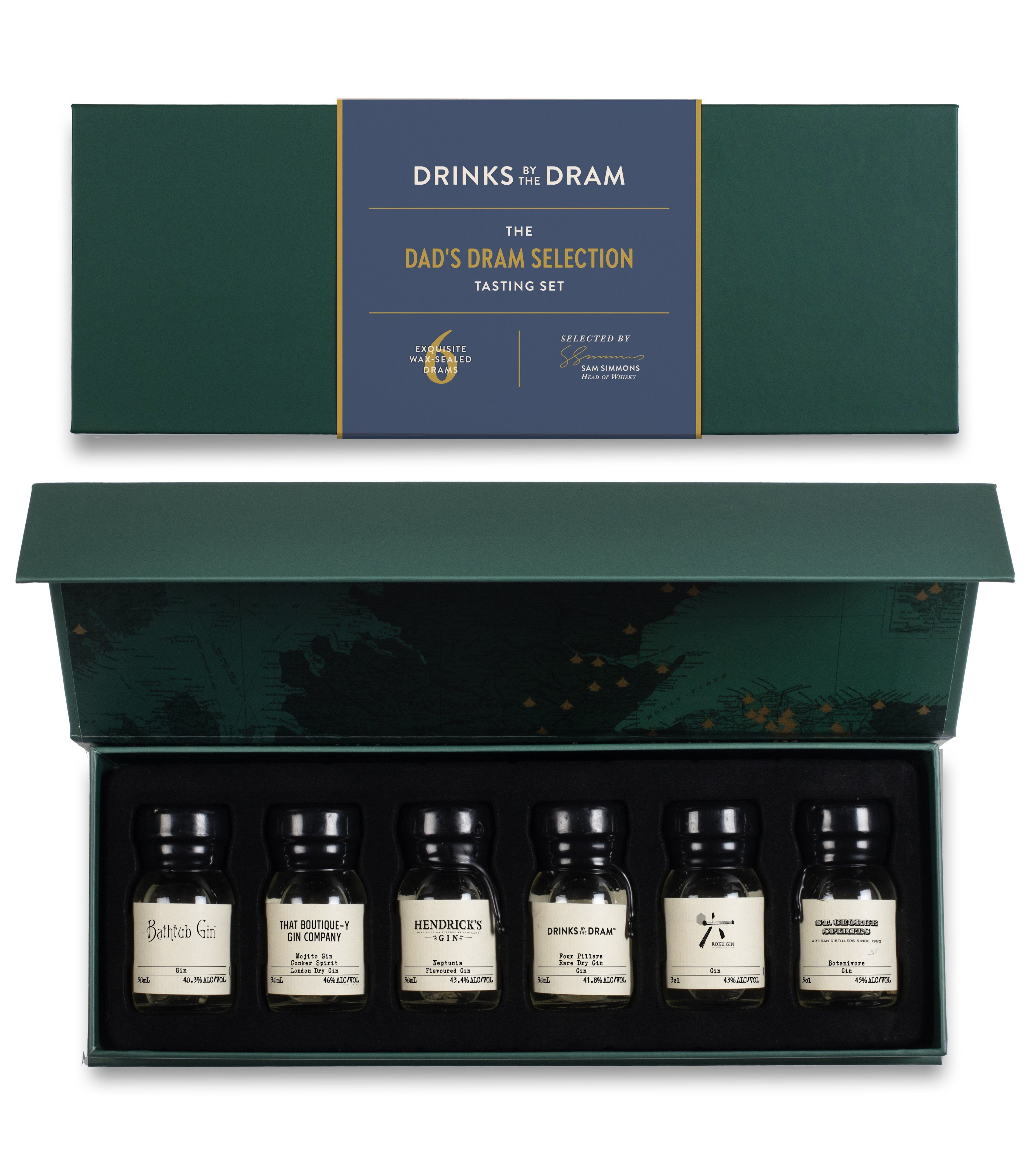 Dad's Dram Selection Gin Tasting Set (Green) 18cl