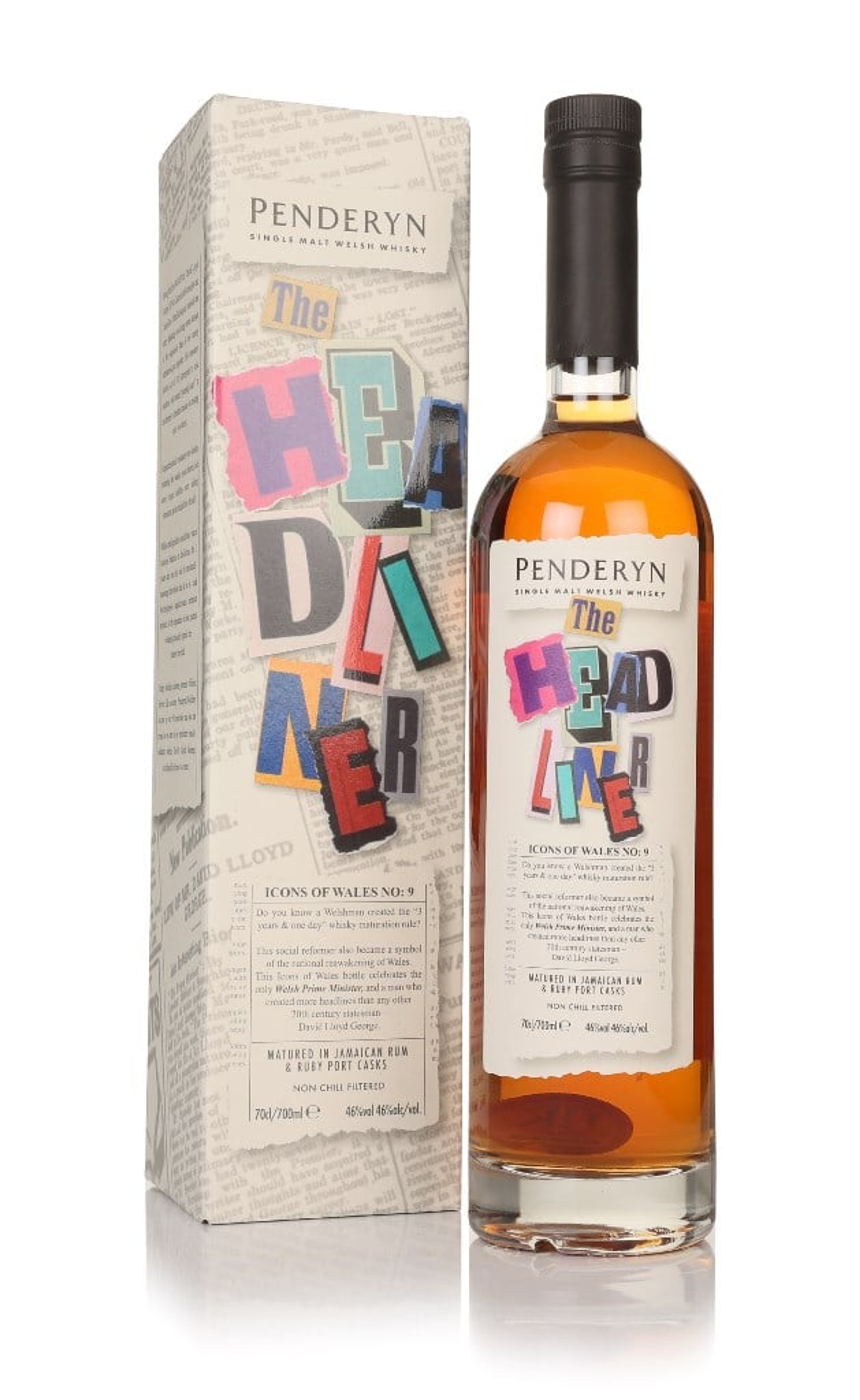 Penderyn The Headliner (Icons of Wales) (No Box / Torn Label) 70cl