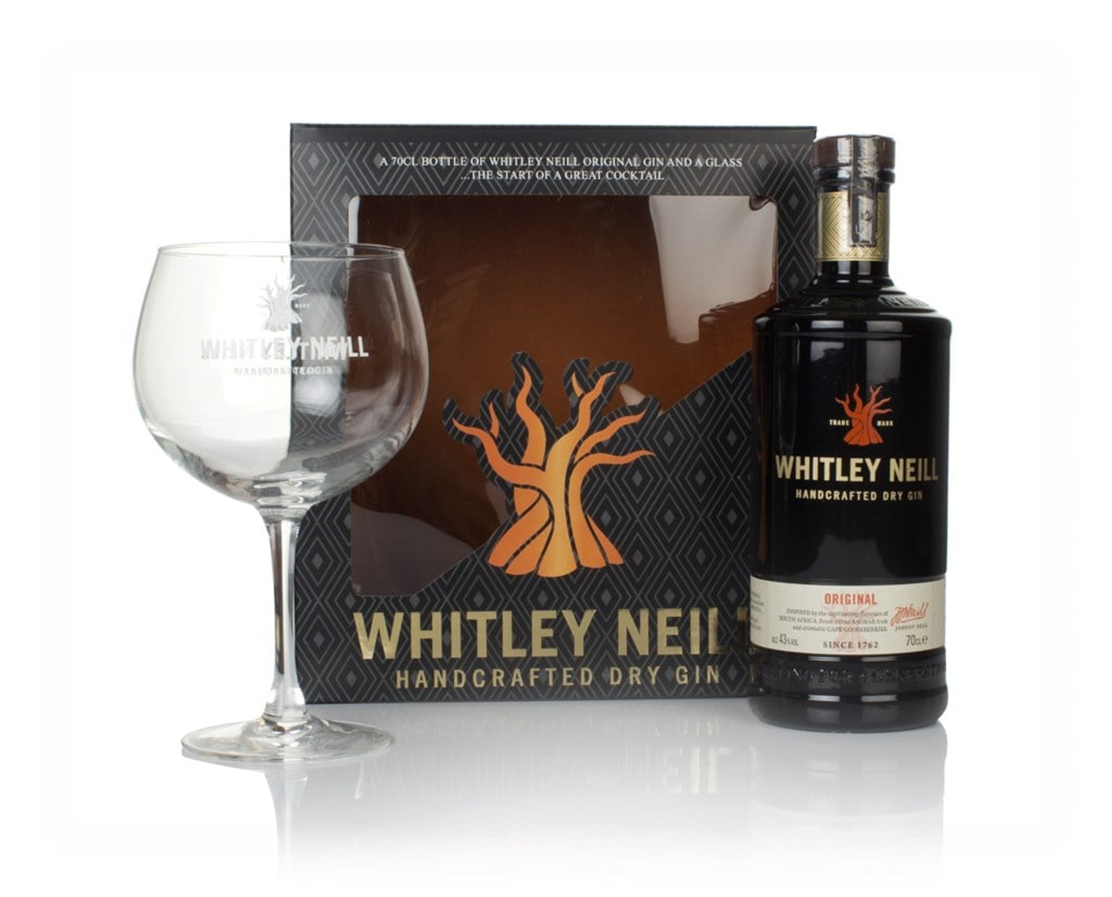 Whitley Neill Original Gin Gift Pack with Glass (No Box / Torn Label) 70cl