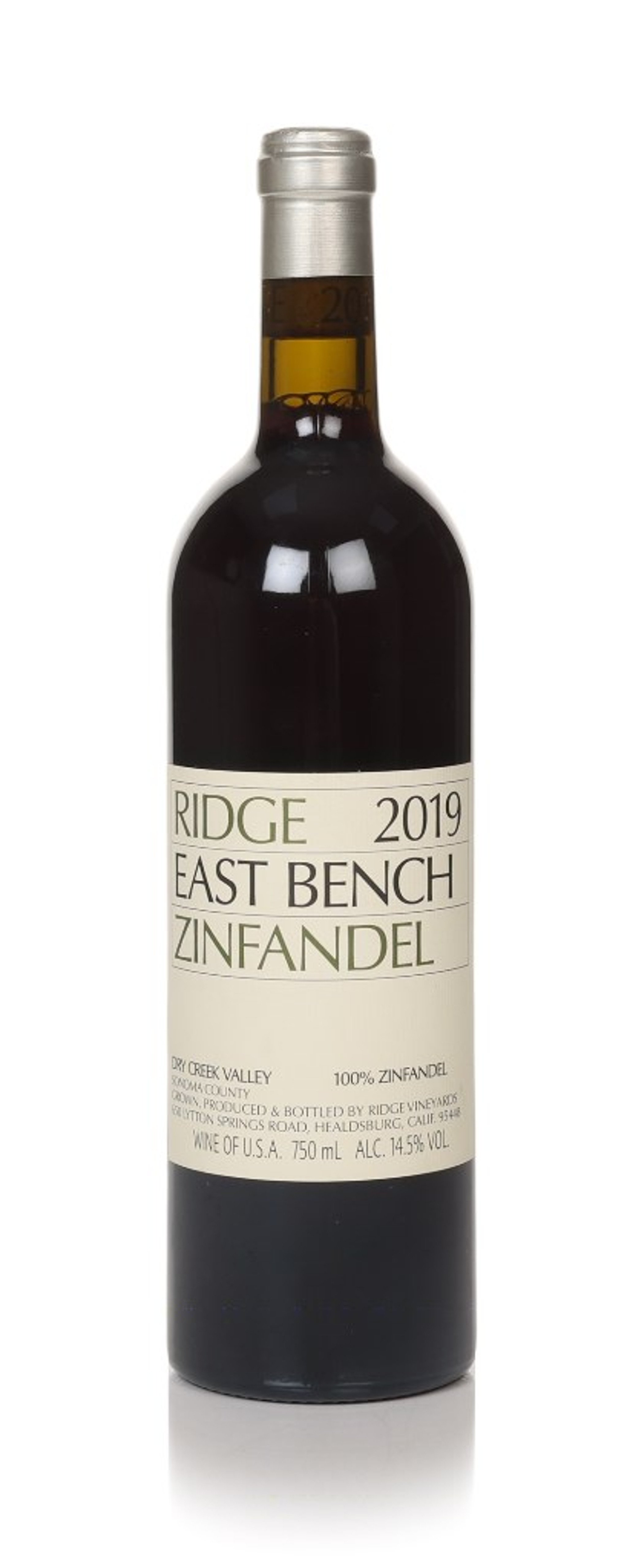 Ridge Vineyards East Bench Zinfandel 2019 (No Box / Torn Label) 75cl