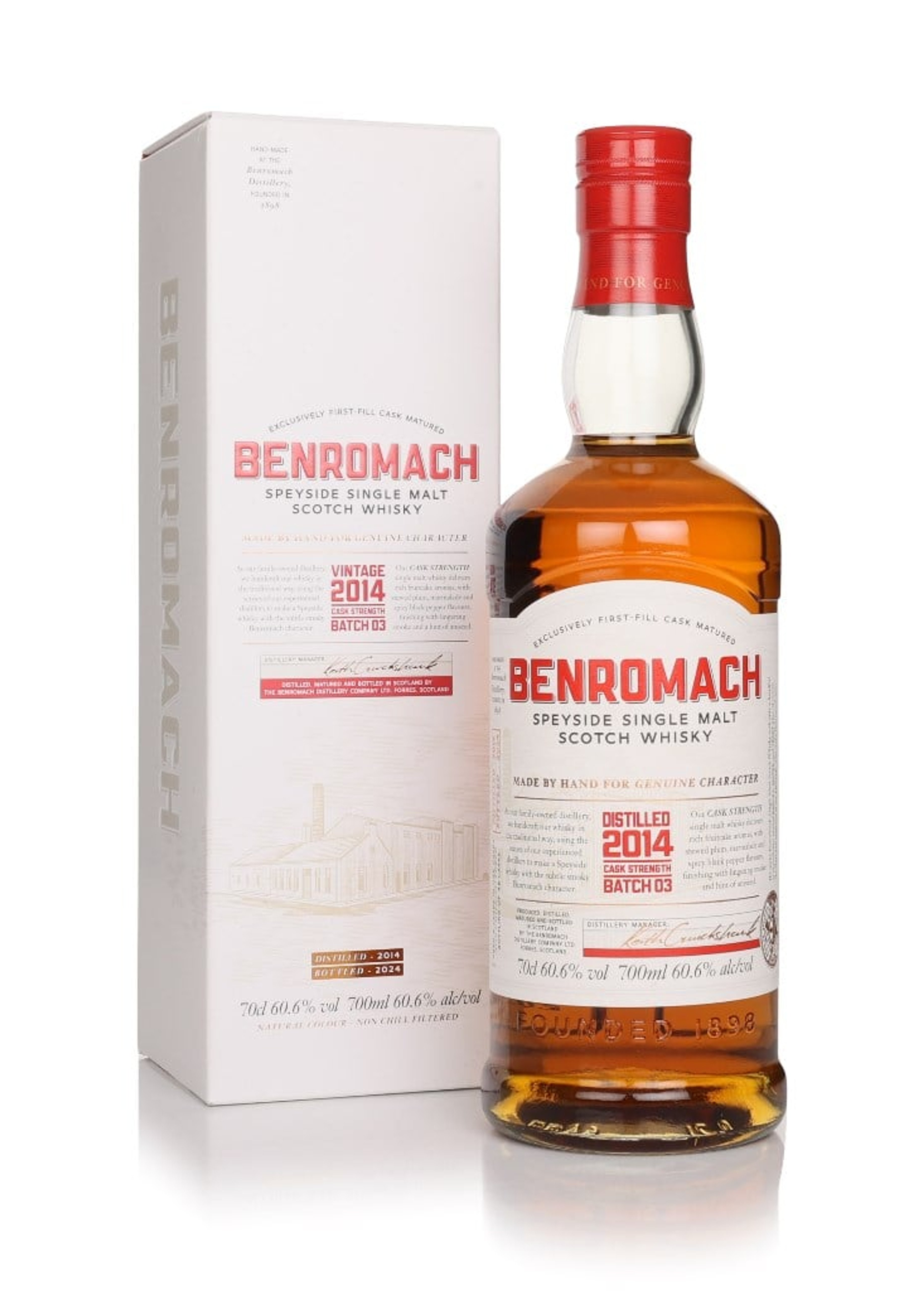 Benromach Cask Strength Vintage 2014 (bottled 2024) - Batch 03 (No Box / Torn Label) 70cl