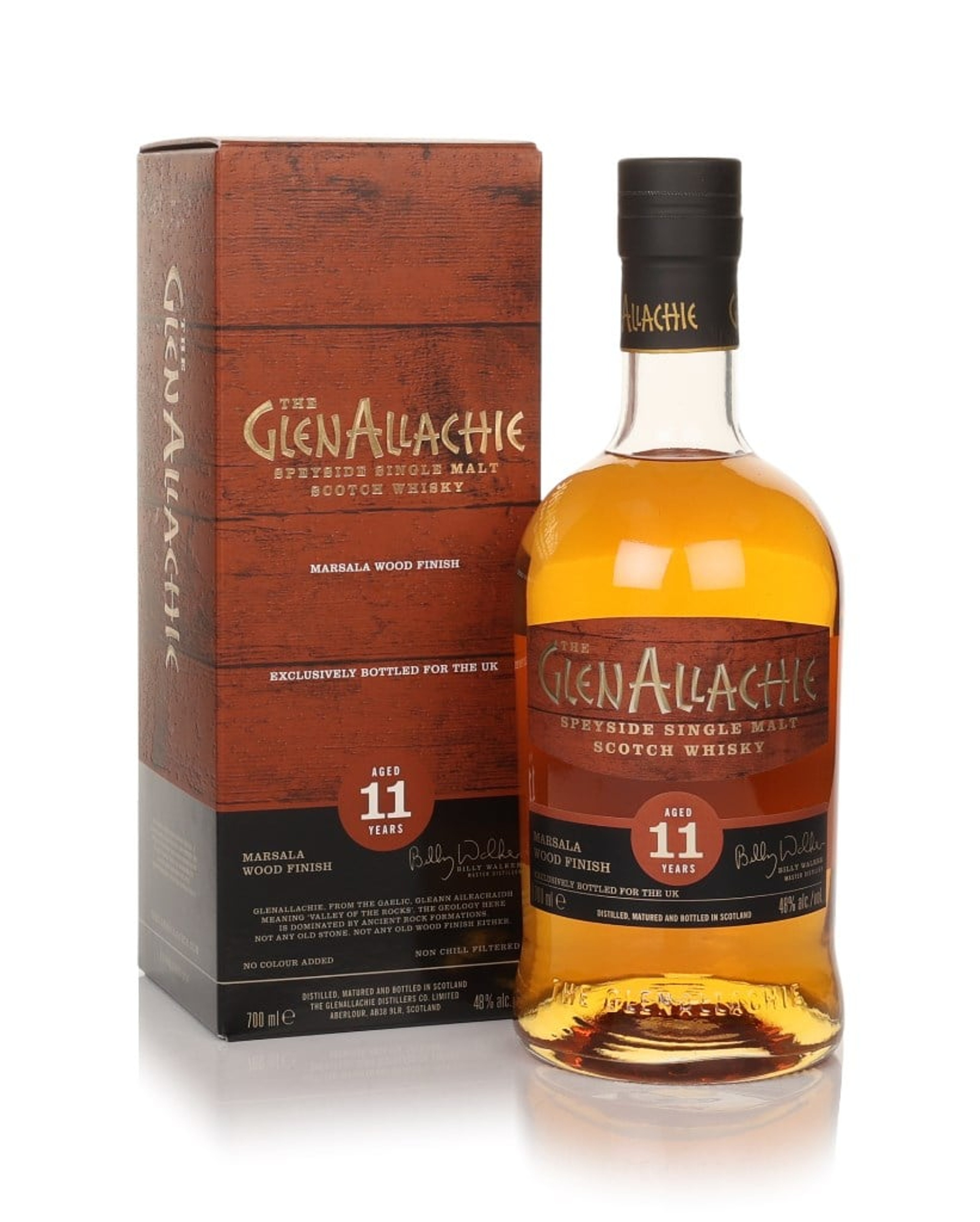 GlenAllachie 11 Year Old Marsala Wood Finish (No Box / Torn Label) 70cl