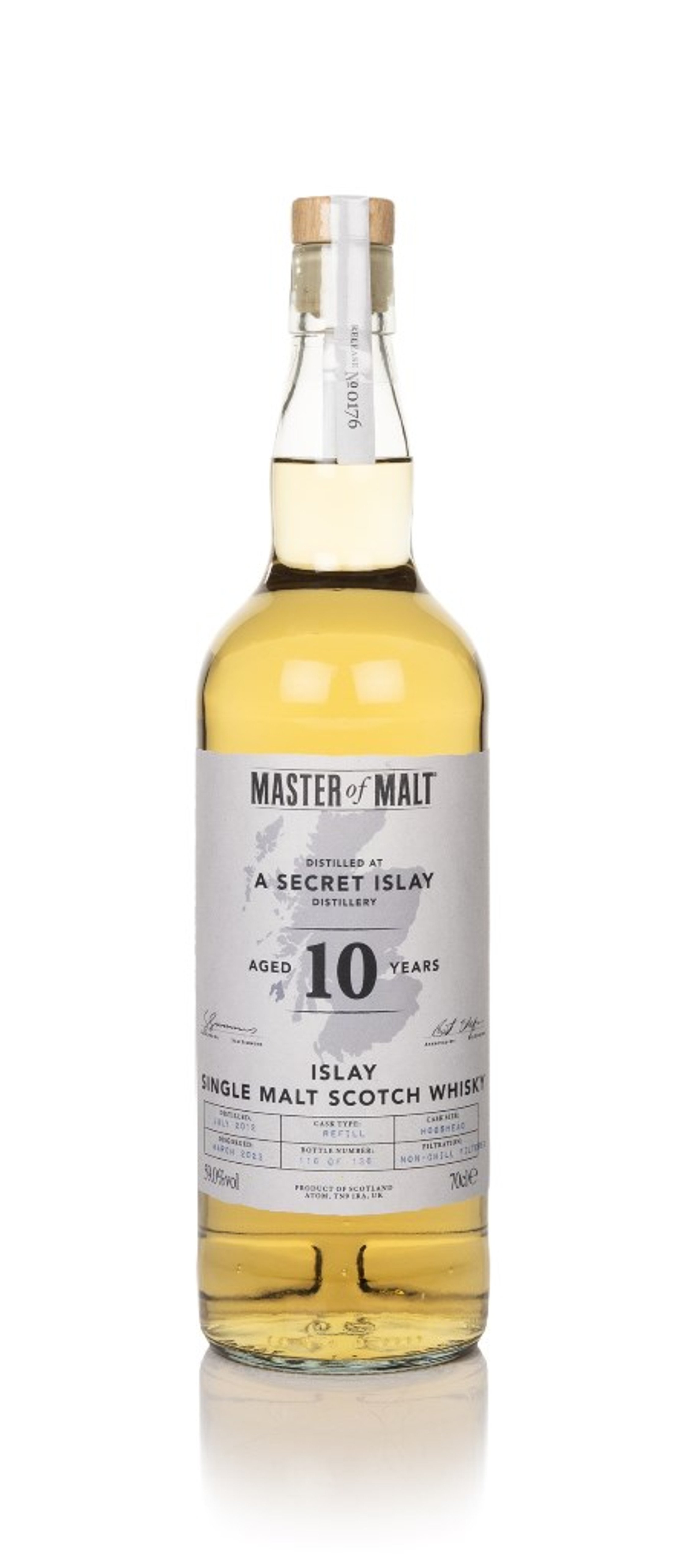 Secret Islay 10 Year Old 2012 (Master of Malt) (No Box / Torn Label) 70cl