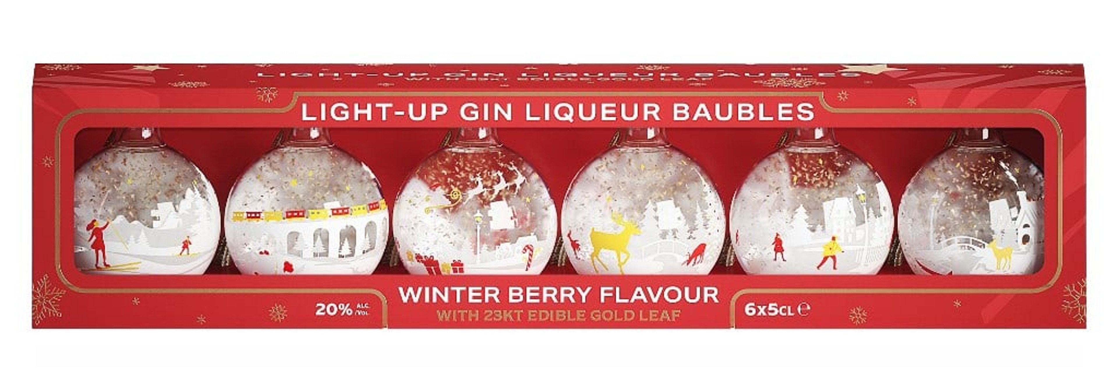 Light-Up Gin Liqueur Baubles (No Box / Torn Label) 30cl