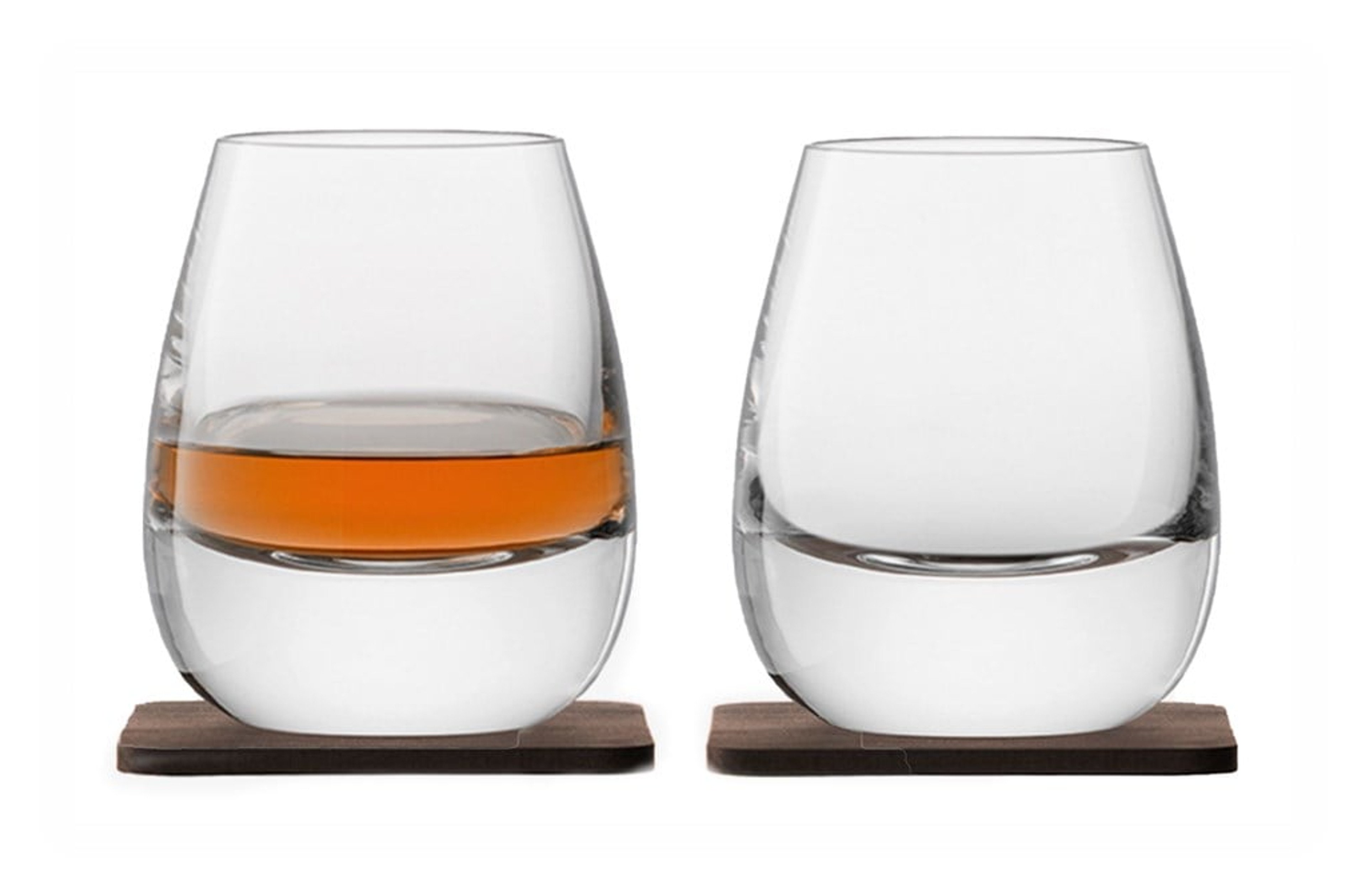 LSA Whisky Islay Tumblers & Walnut Coasters (Set of Two) (No Box / Torn Label)