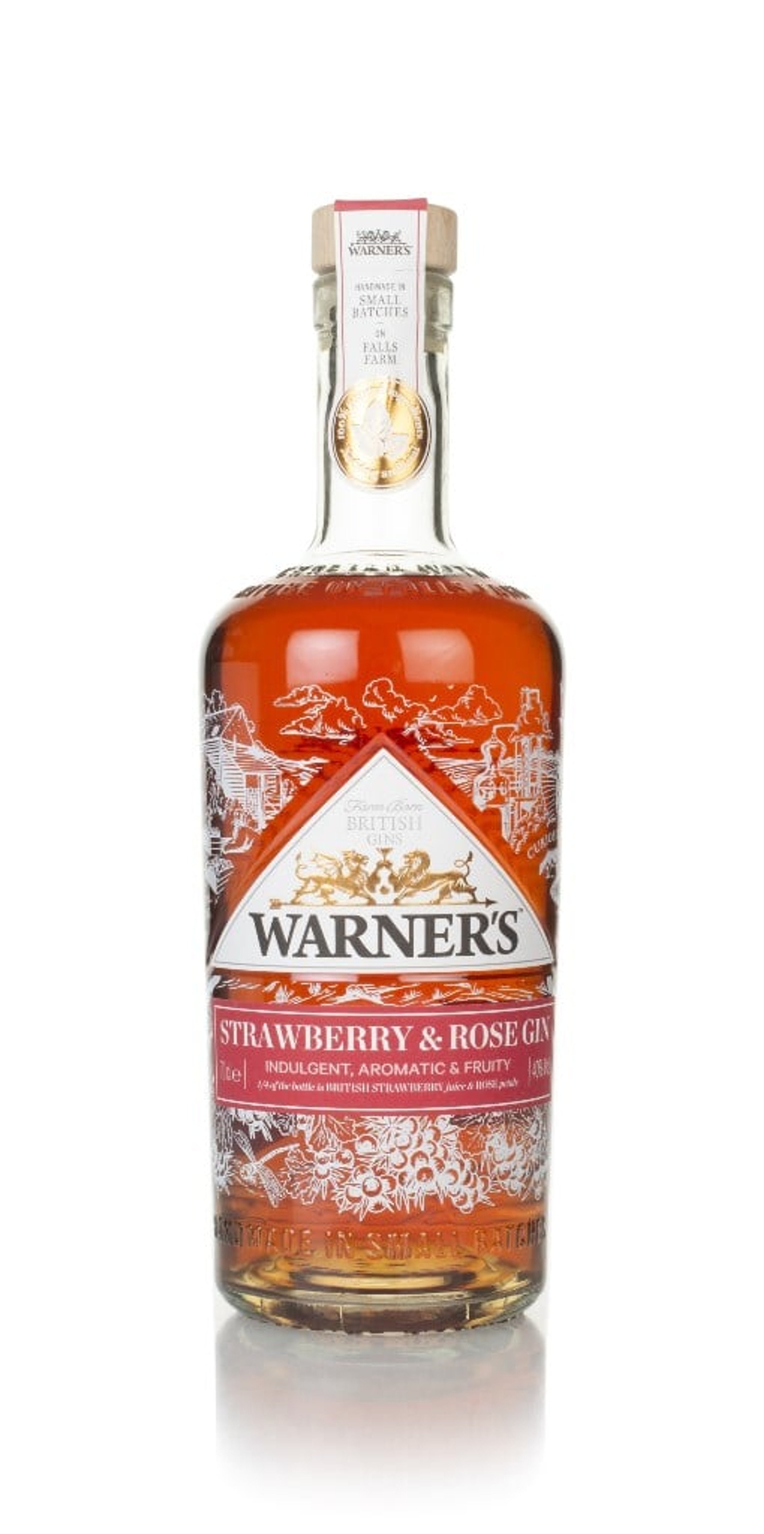 Warner's Strawberry & Rose Gin (No Box / Torn Label) 70cl